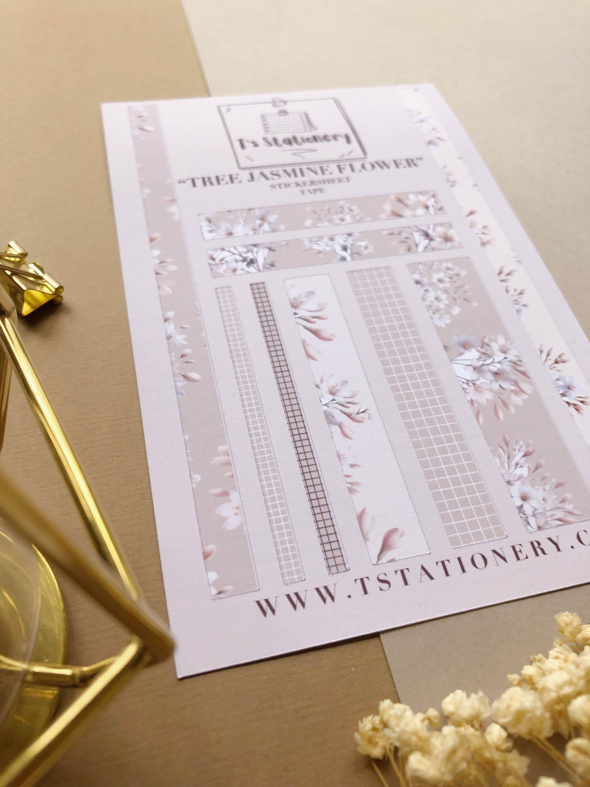 T's Stationery - Stickerveltape „Tree Jasmine Flower” Washi - The Dreamer's Bookshop.