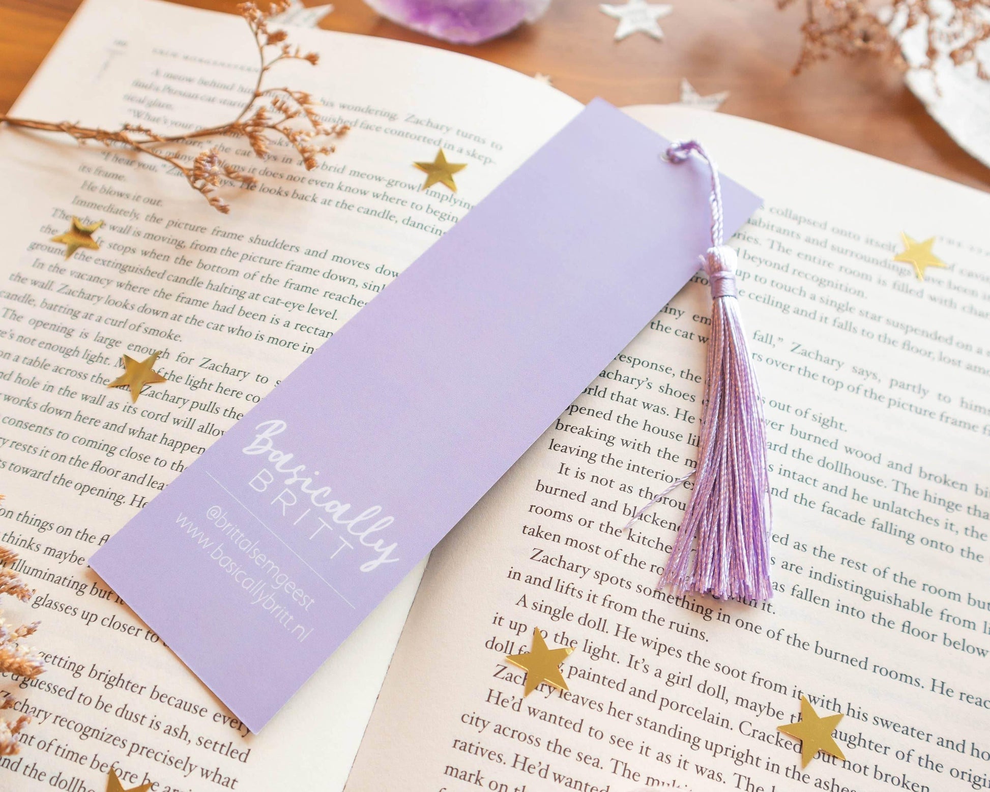 Basically Britt - Purple Spring Bookmark with Sunny Vibes - Lavender - The Dreamer's Bookshop.