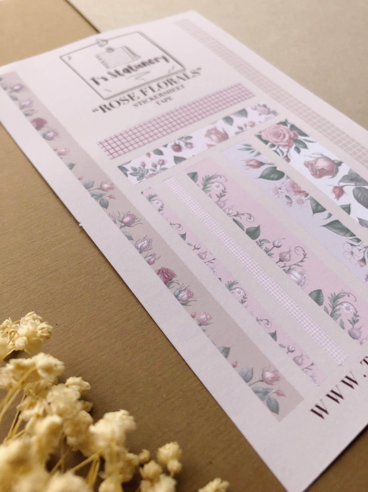 T's Stationery - Stickerveltape „Rose Floral” Washi - The Dreamer's Bookshop.