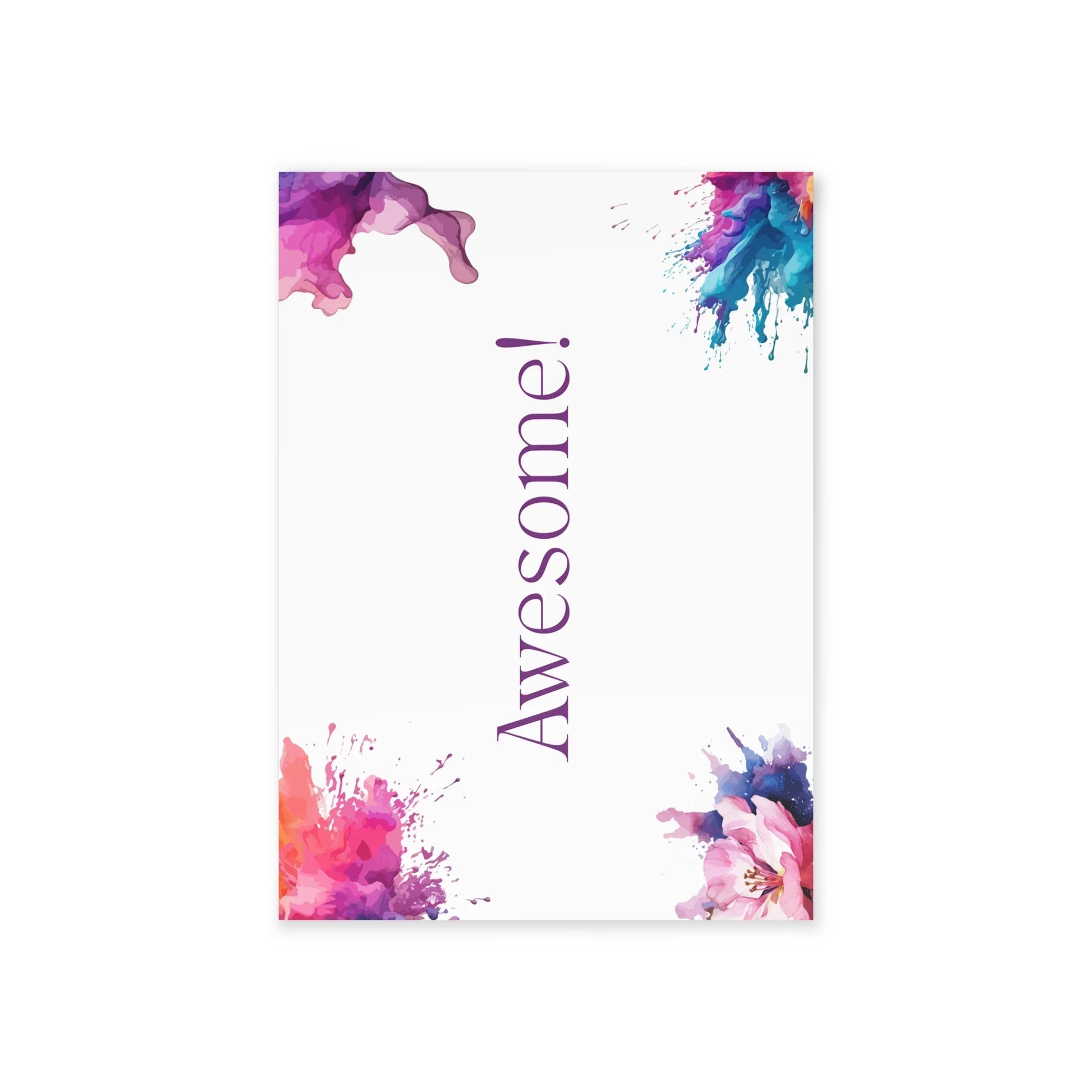 Watercolor Art Exclamation Card "Awesome" Joyful Print - The Dreamer's Bookshop.