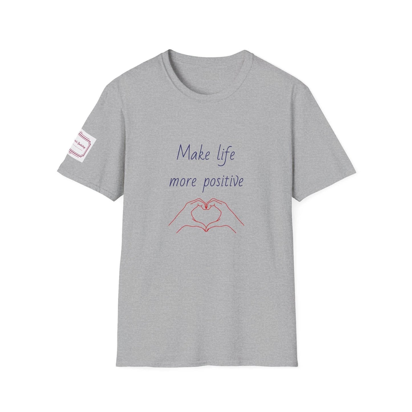 Positive Vibe Unisex Softstyle T-Shirt - 'Make Life More Positive' - The Dreamer's Bookshop.