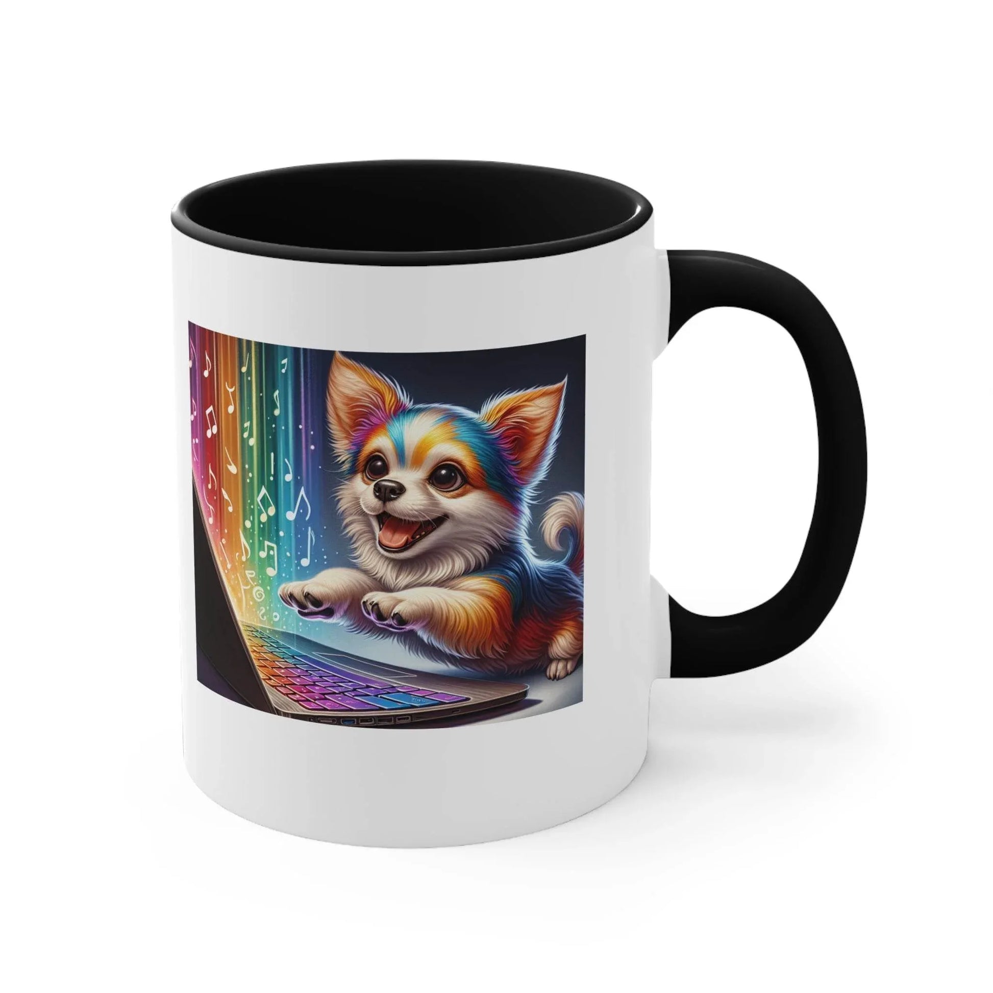 Funny Colorful Accent Mug - 11oz Dog Writer Coffee Cup - The Dreamer's Bookshop.