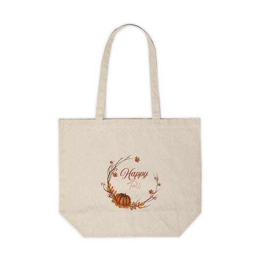 Happy Fall Canvas Shopping Tote - Perfect Gift for Book Lovers