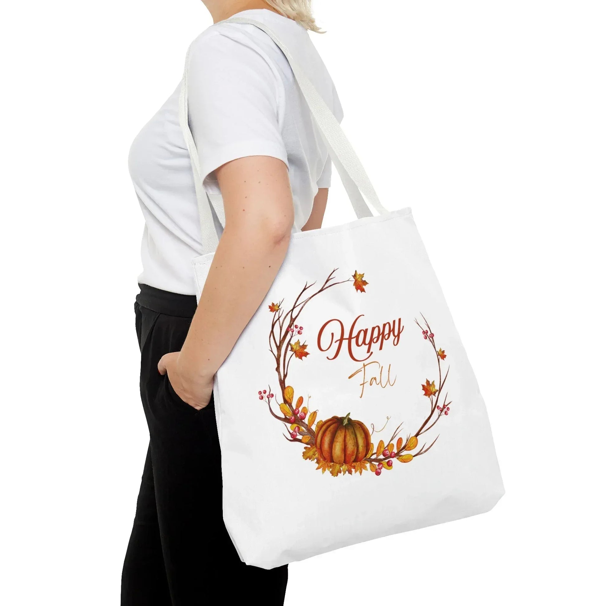 Happy Fall Tote Bag - Cozy Autumn Design - The Dreamer's Bookshop.