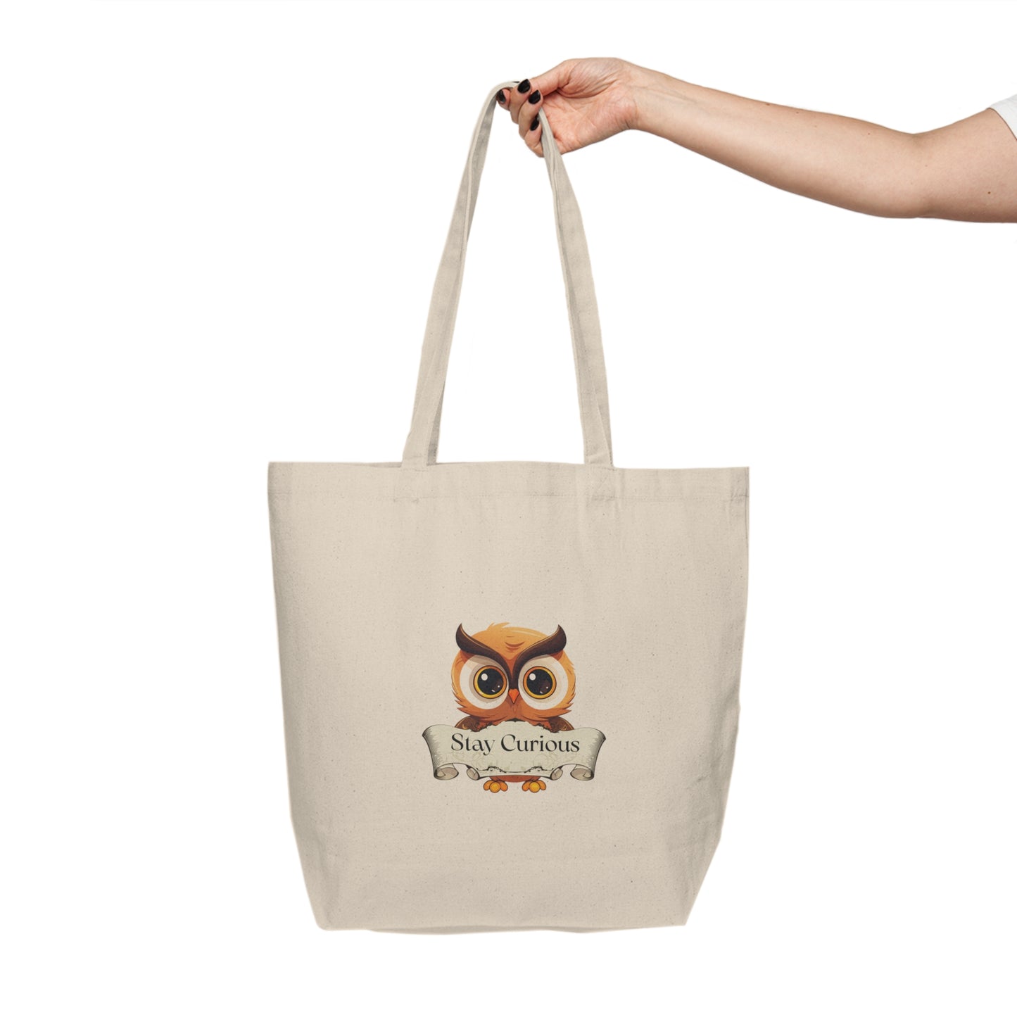 Canvas Shopping Tote for Book Lovers - Stay Curious - The Dreamer's Bookshop Designs