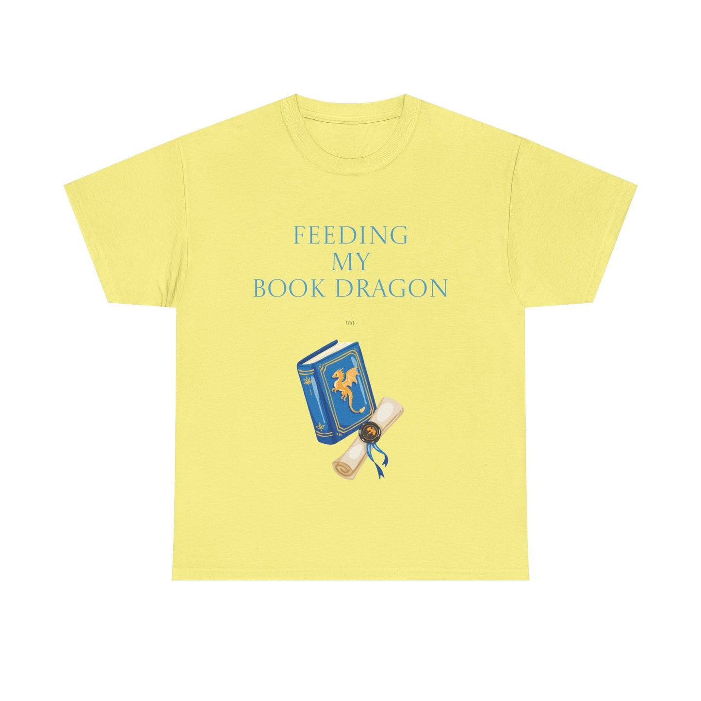 Book Dragon Unisex Heavy Cotton Tee - Creative Writer's Apparel