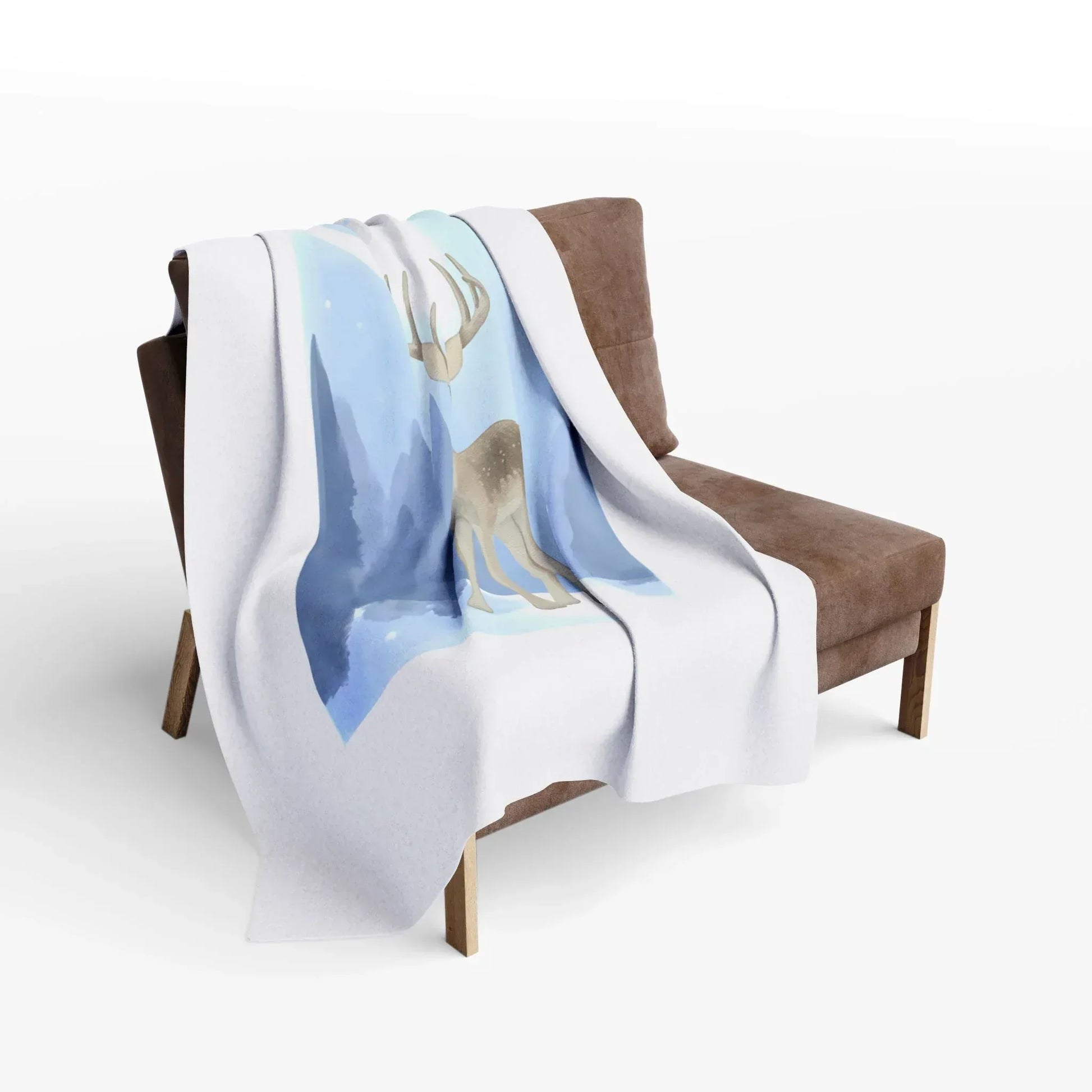 Cozy Arctic Fleece Blanket - Winter Deer Design - The Dreamer's Bookshop.