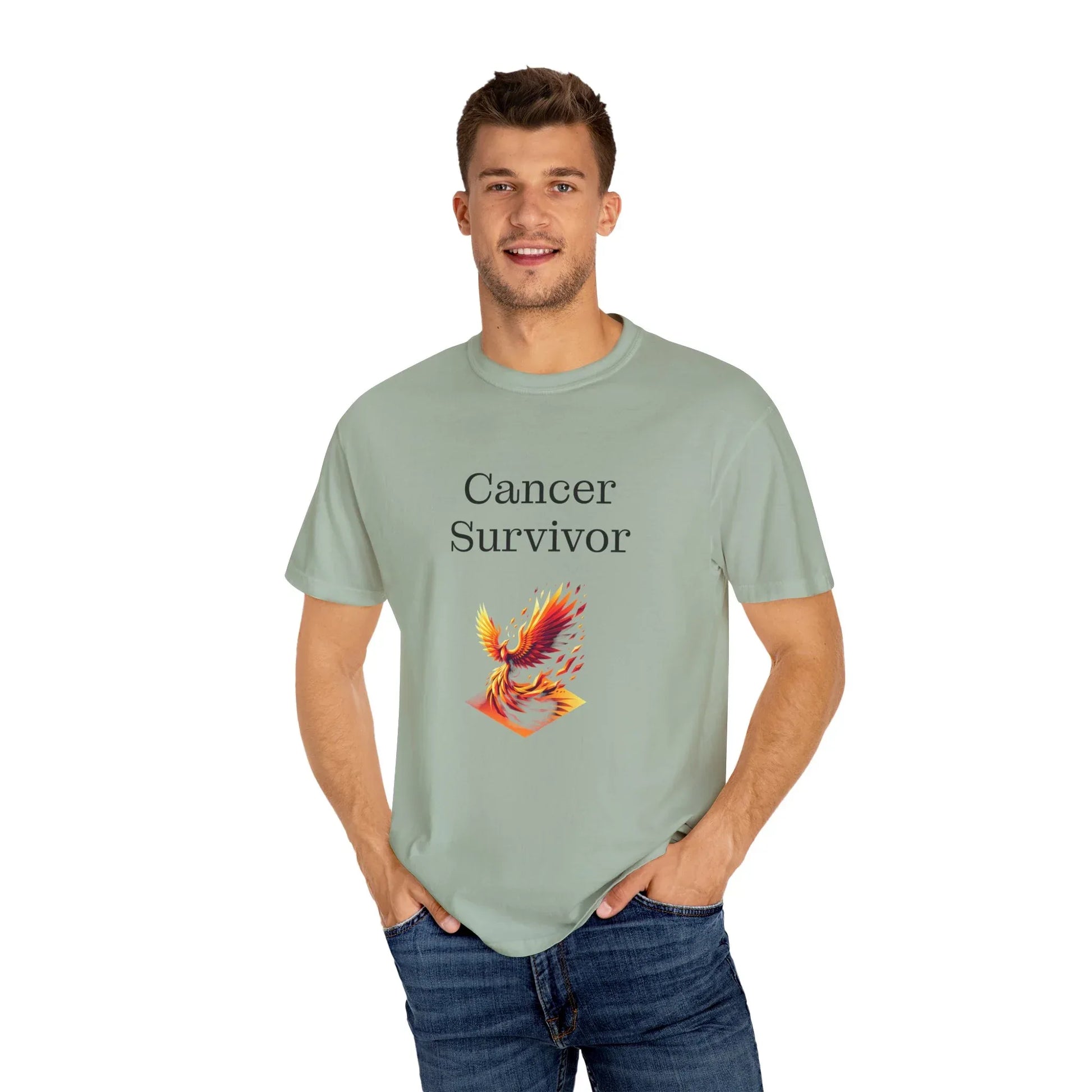 Cancer Survivor Unisex Garment-Dyed T-shirt - Inspirational Motivational Tee - The Dreamer's Bookshop.