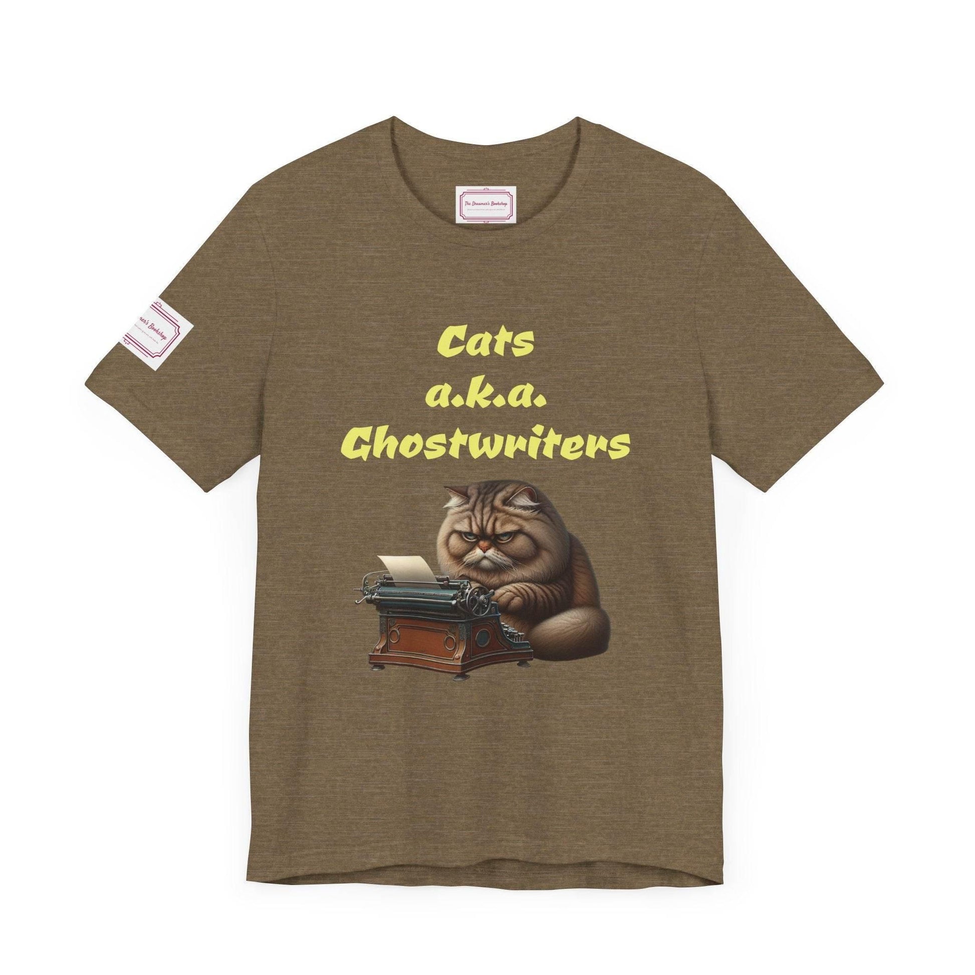 Cats Ghostwriters Tee - Fun Short Sleeve Shirt for Writers & Book Lovers - The Dreamer's Bookshop.