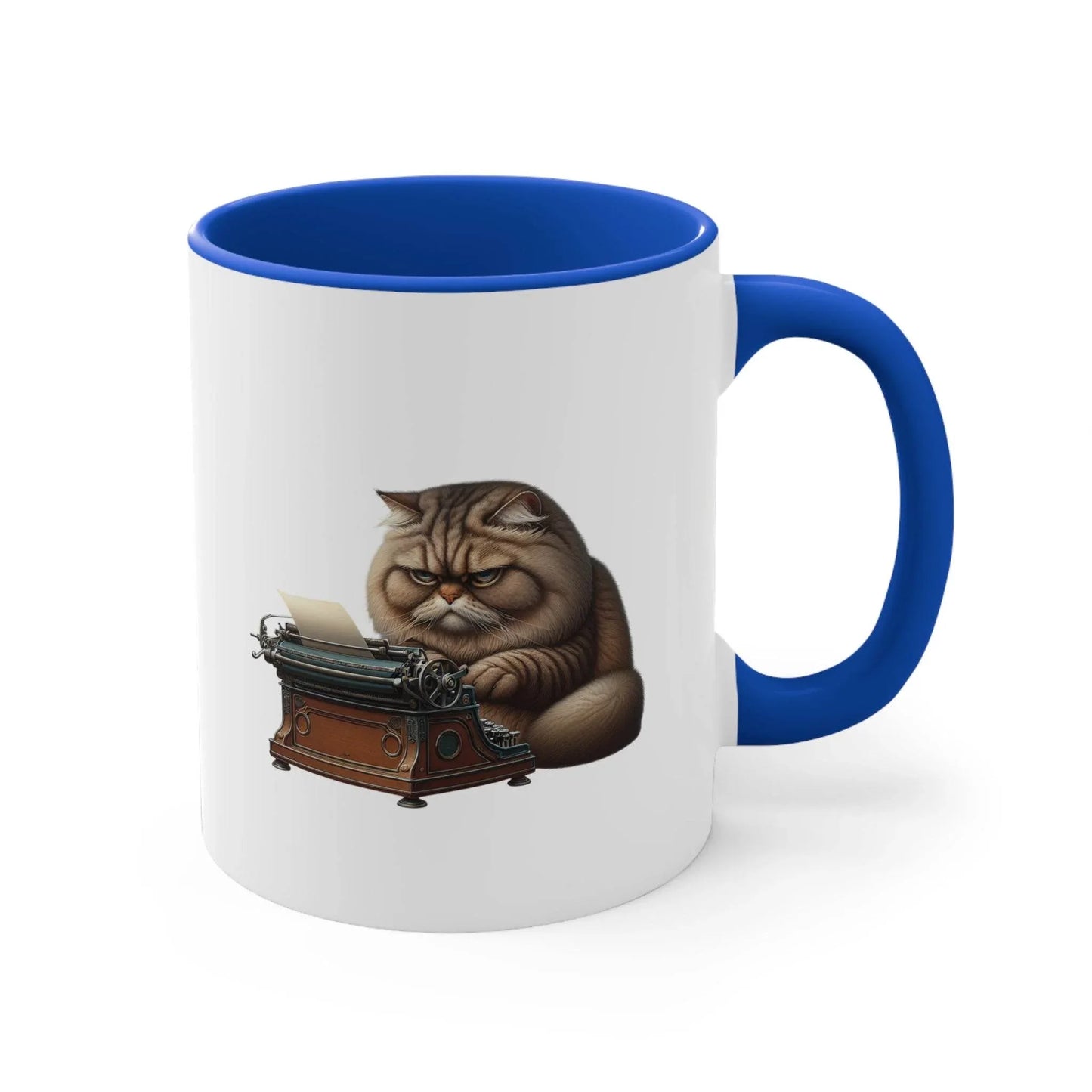 Funny Accent Mug - 11oz Grumpy Writer Cat - The Dreamer's Bookshop.