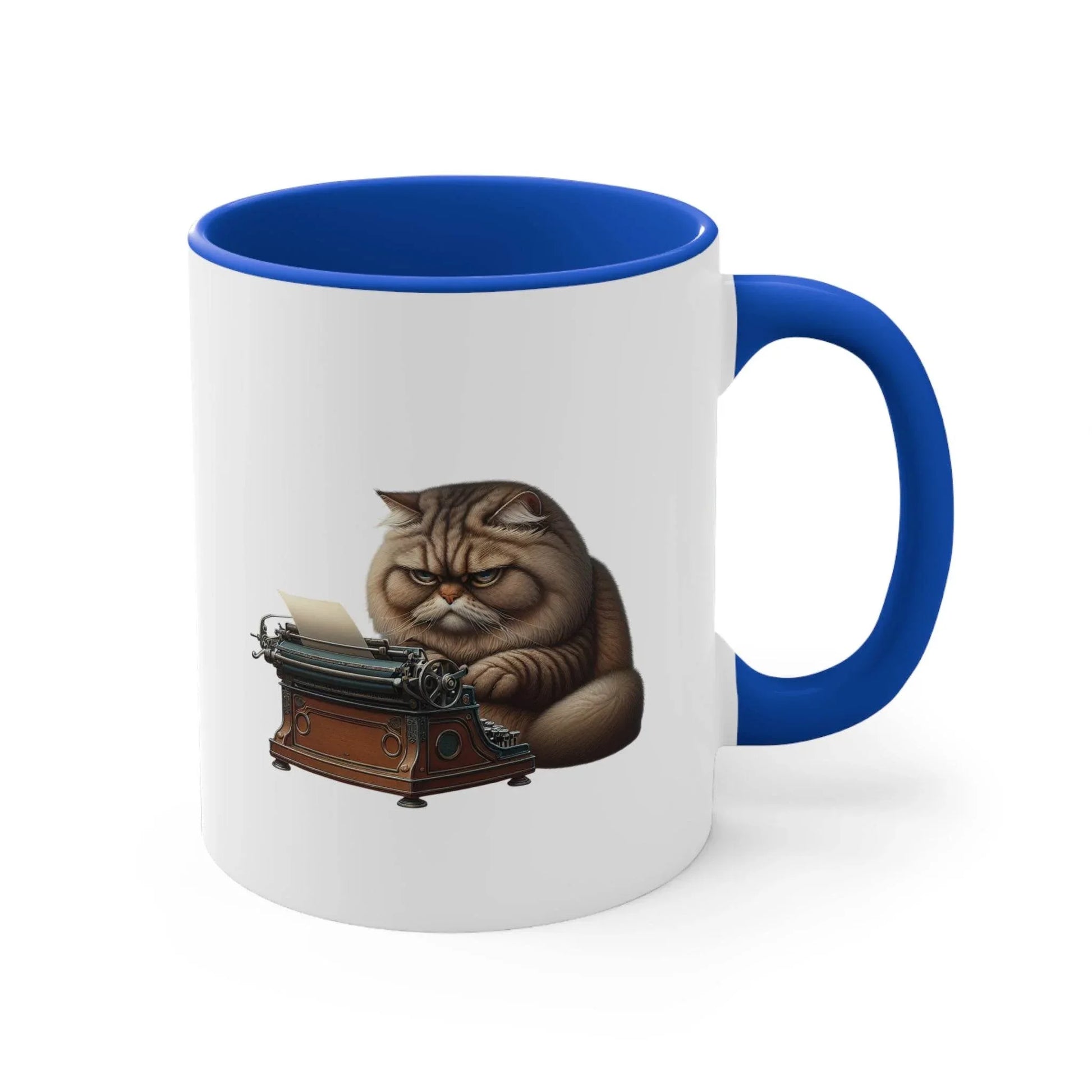 Funny Accent Mug - 11oz Grumpy Writer Cat - The Dreamer's Bookshop.