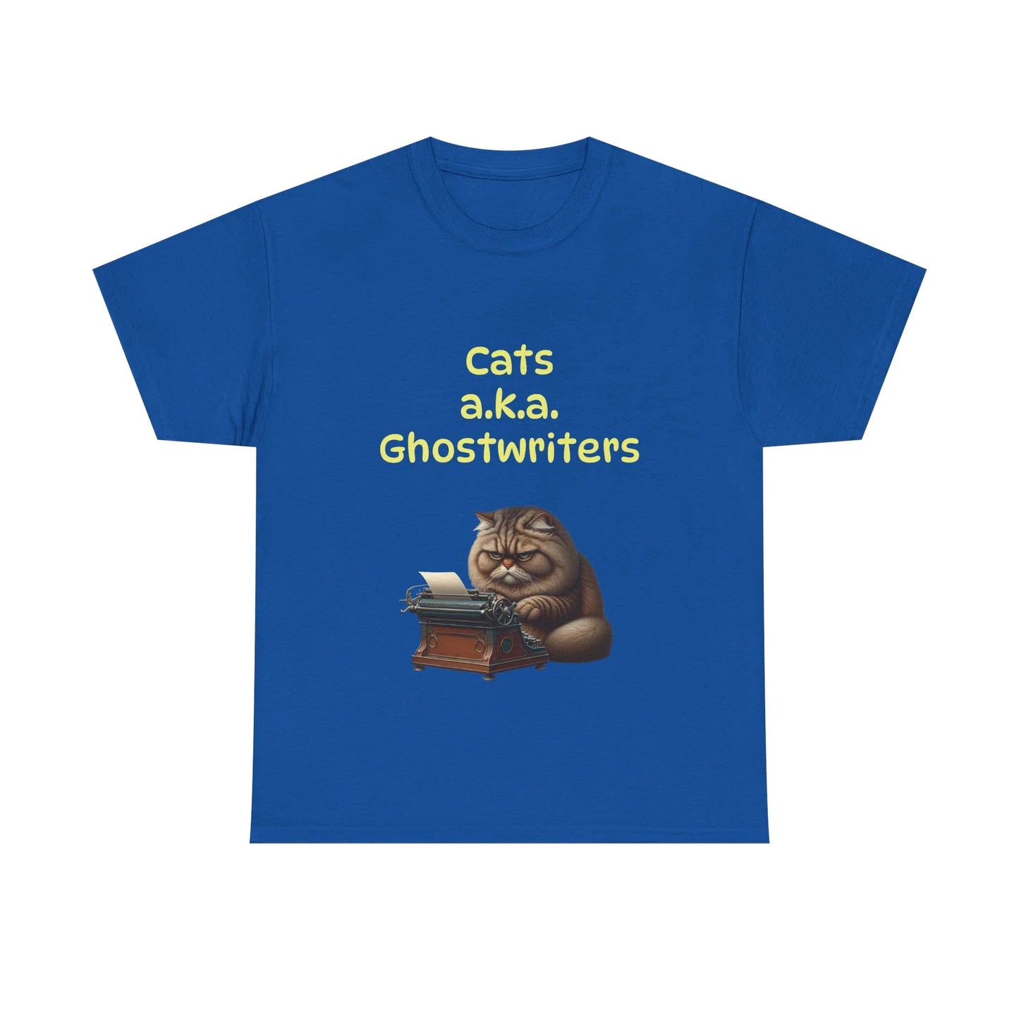 Book Lover's Unisex Heavy Cotton Tee - "Cats Ghostwriters" - The Dreamer's Bookshop.