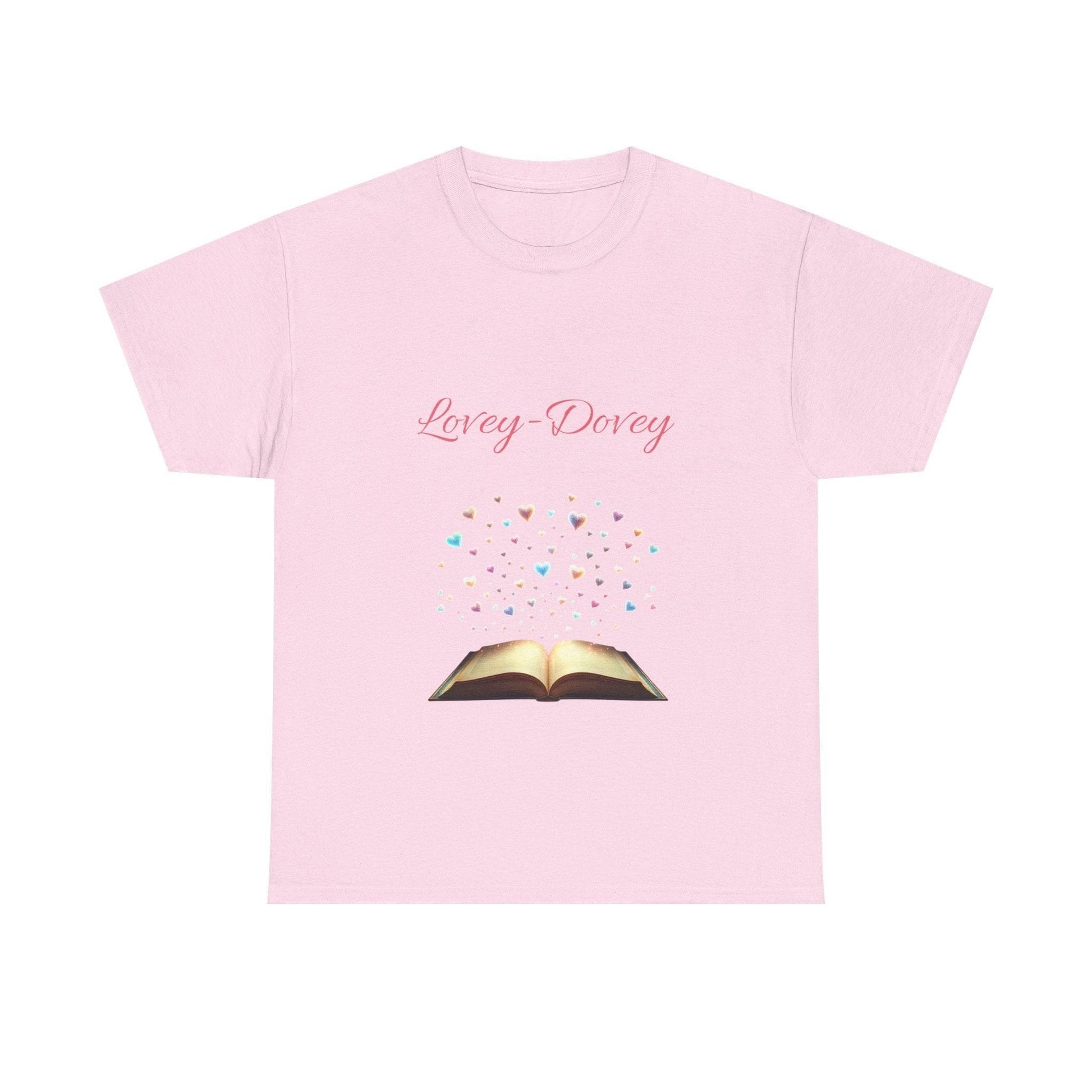 Lovey-Dovey - Unisex Heavy Cotton Tee - Sweet Romance - The Dreamer's Bookshop.