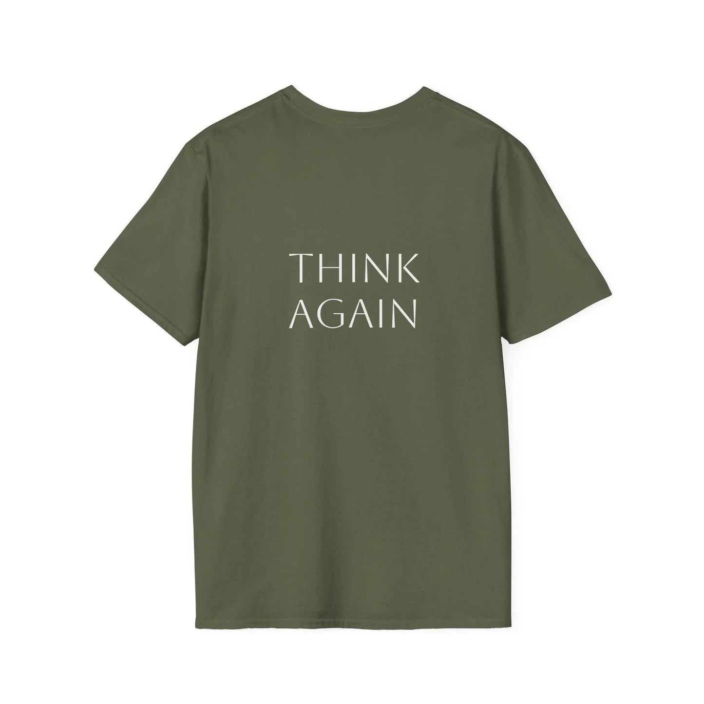 Unisex Softstyle T-Shirt - 'Think Again' - The Dreamer's Bookshop.