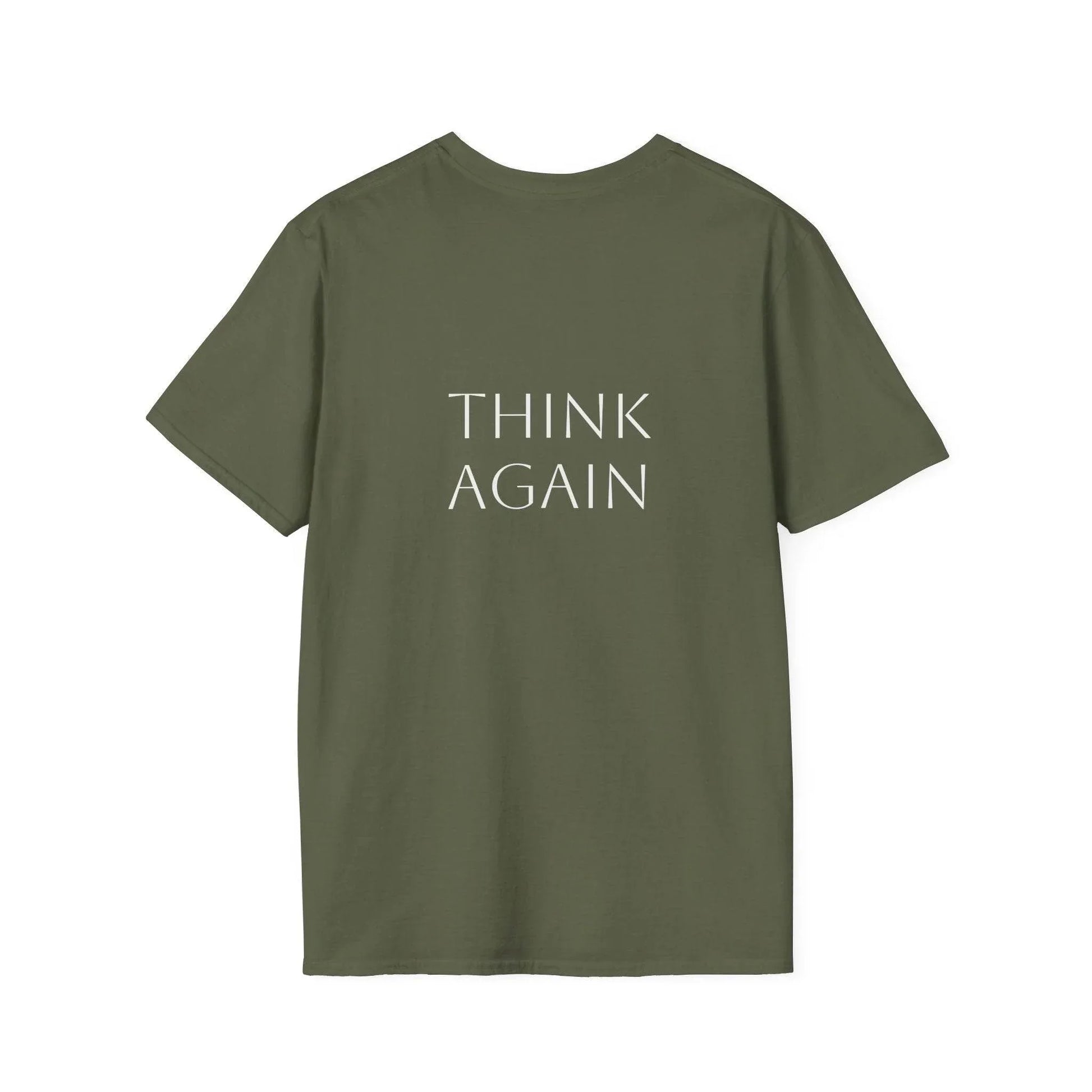 Unisex Softstyle T-Shirt - 'Think Again' - The Dreamer's Bookshop.