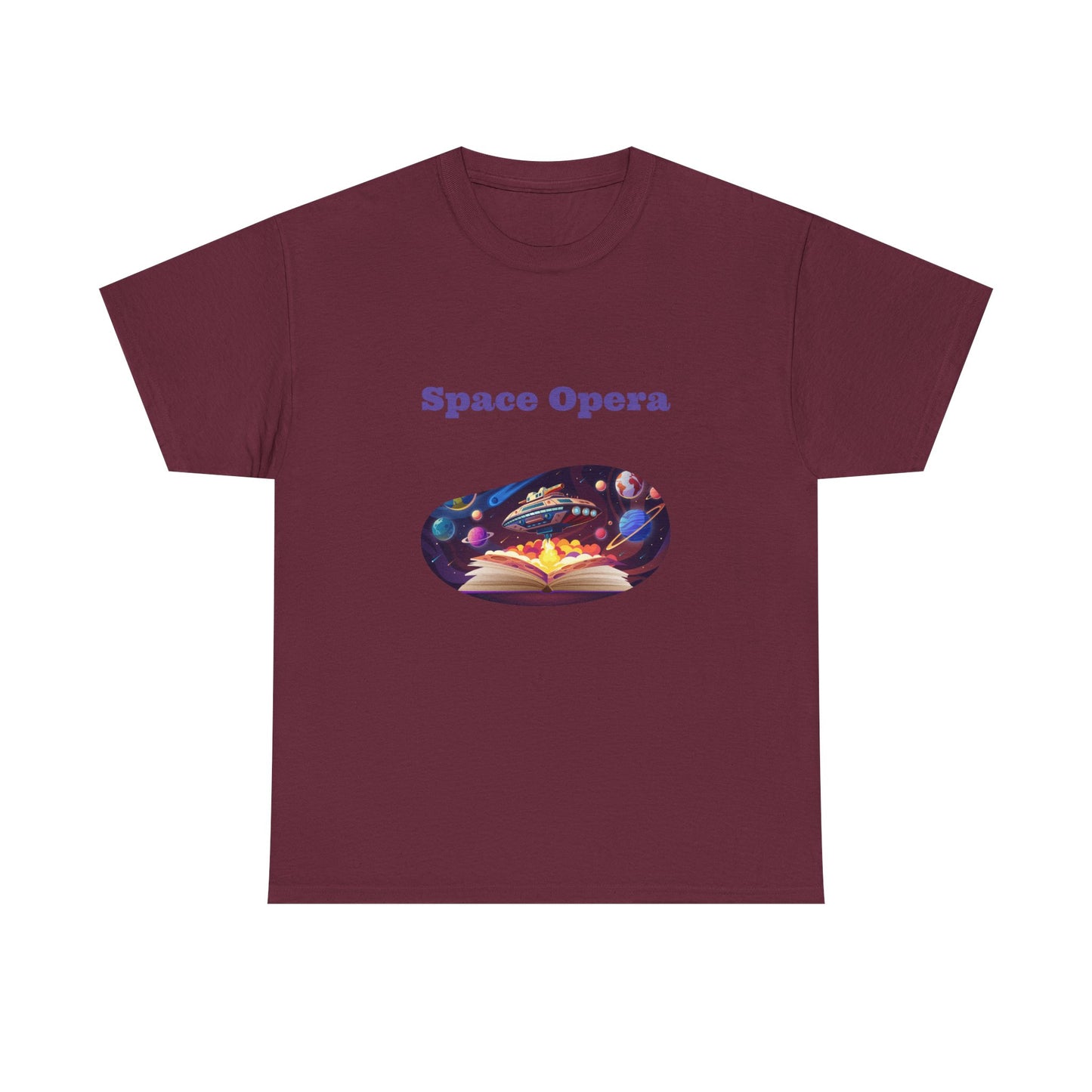 Space Opera -  Graphic Tee - Unisex Heavy Cotton T-Shirt Sci-Fi Books