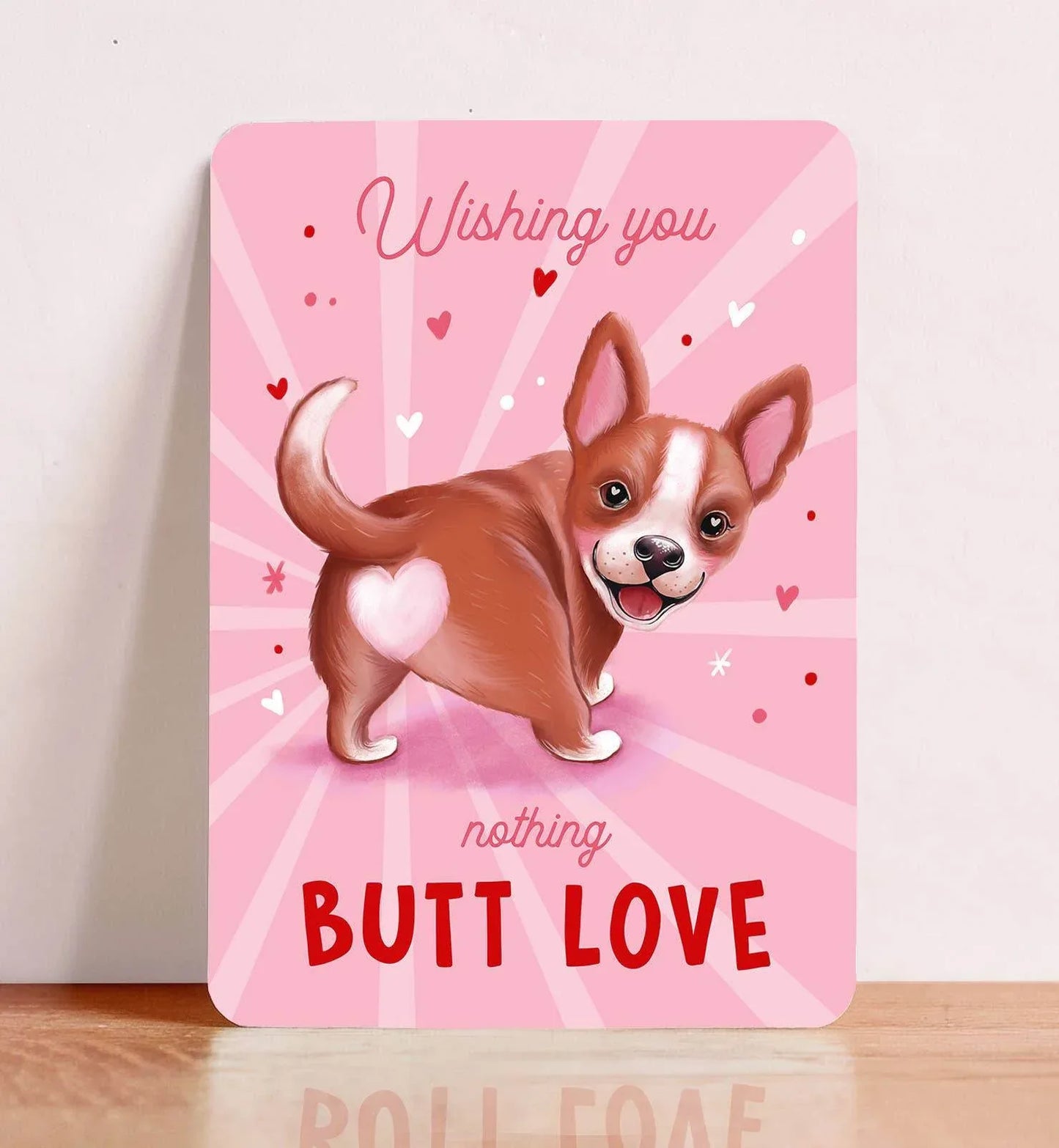 Aniet Illustration - Kaart liefde valentijn grappig hond butt love ansichtkaart - The Dreamer's Bookshop.