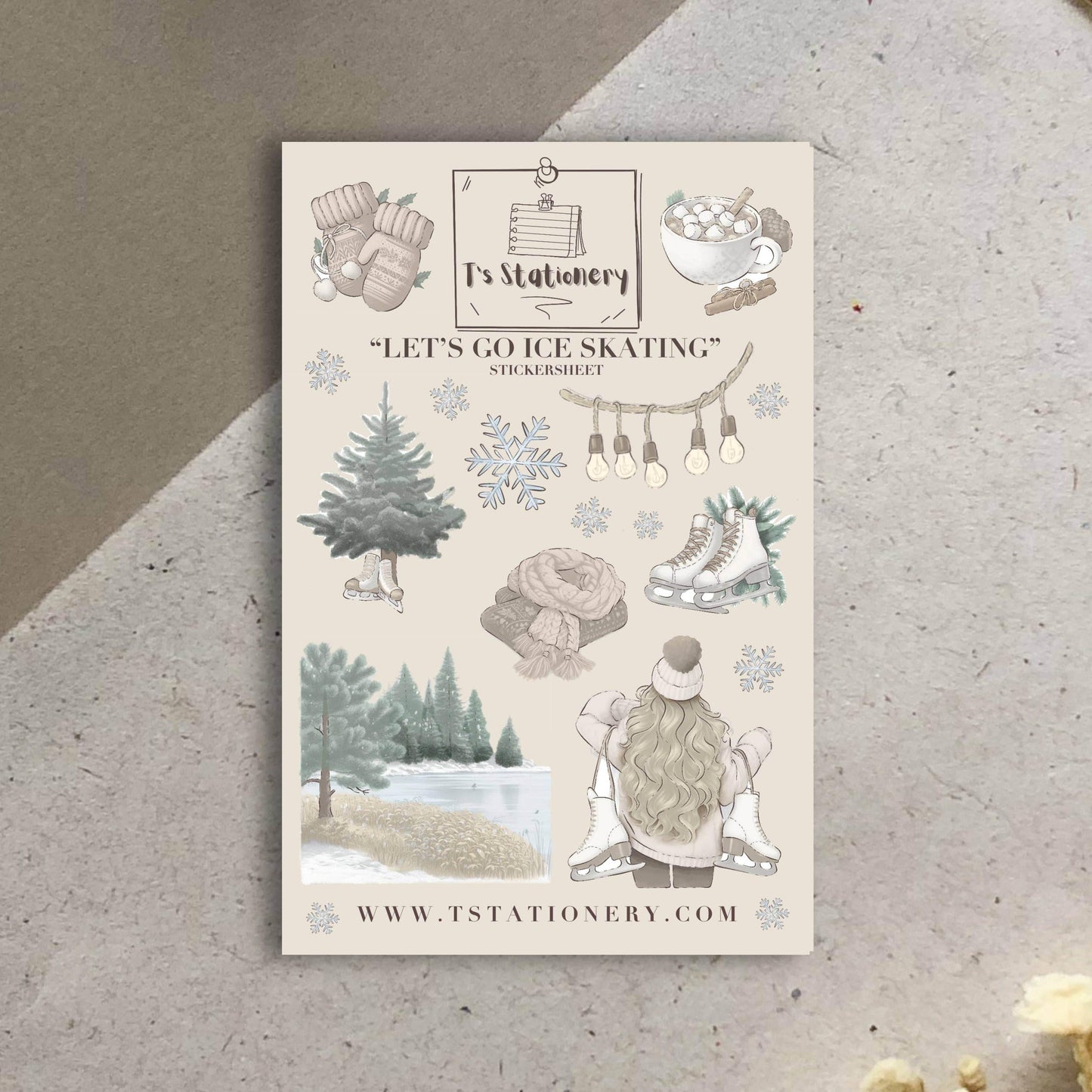 T's Stationery - „Laten we gaan schaatsen” - The Dreamer's Bookshop.