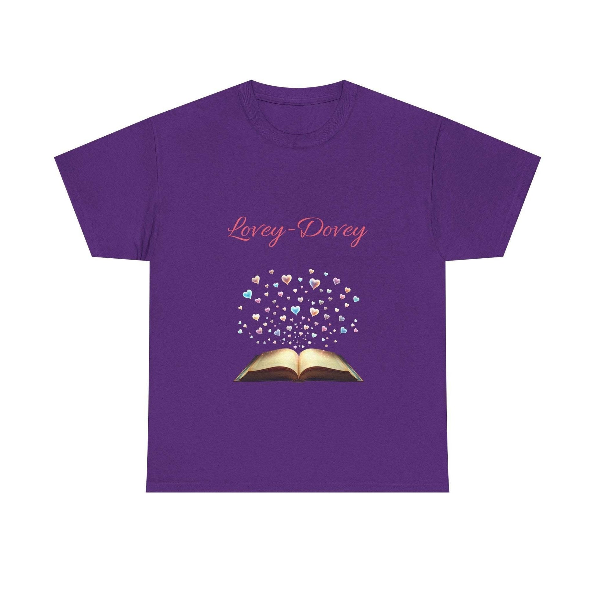 Lovey-Dovey - Unisex Heavy Cotton Tee - Sweet Romance - The Dreamer's Bookshop.