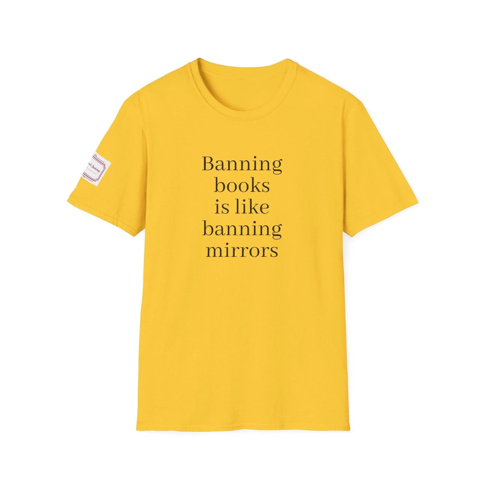 Inspirational Unisex Softstyle T-Shirt - 'Banning Books' Motivational Design - The Dreamer's Bookshop.