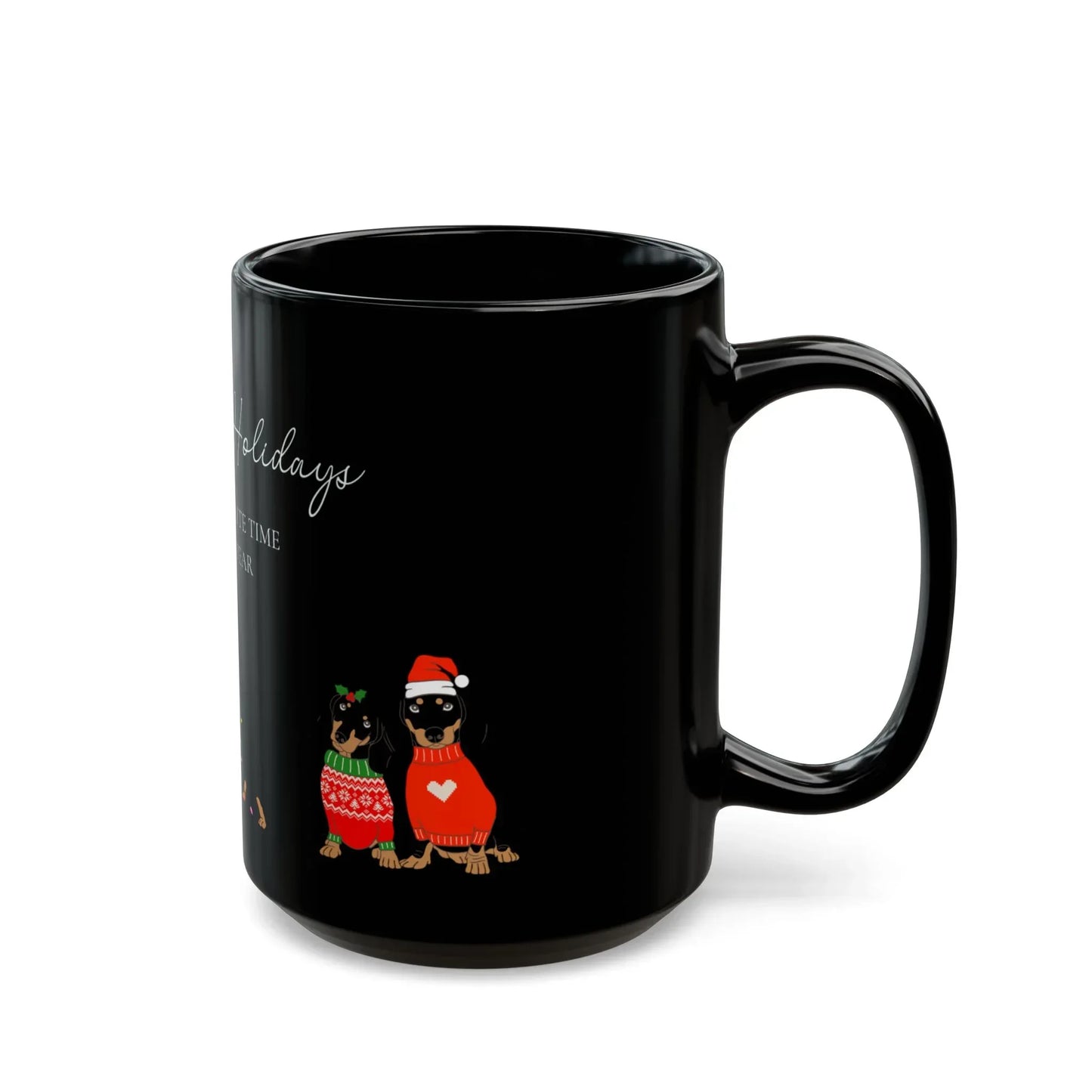Dog's Christmas Black Mug (11oz, 15oz) - The Dreamer's Bookshop.