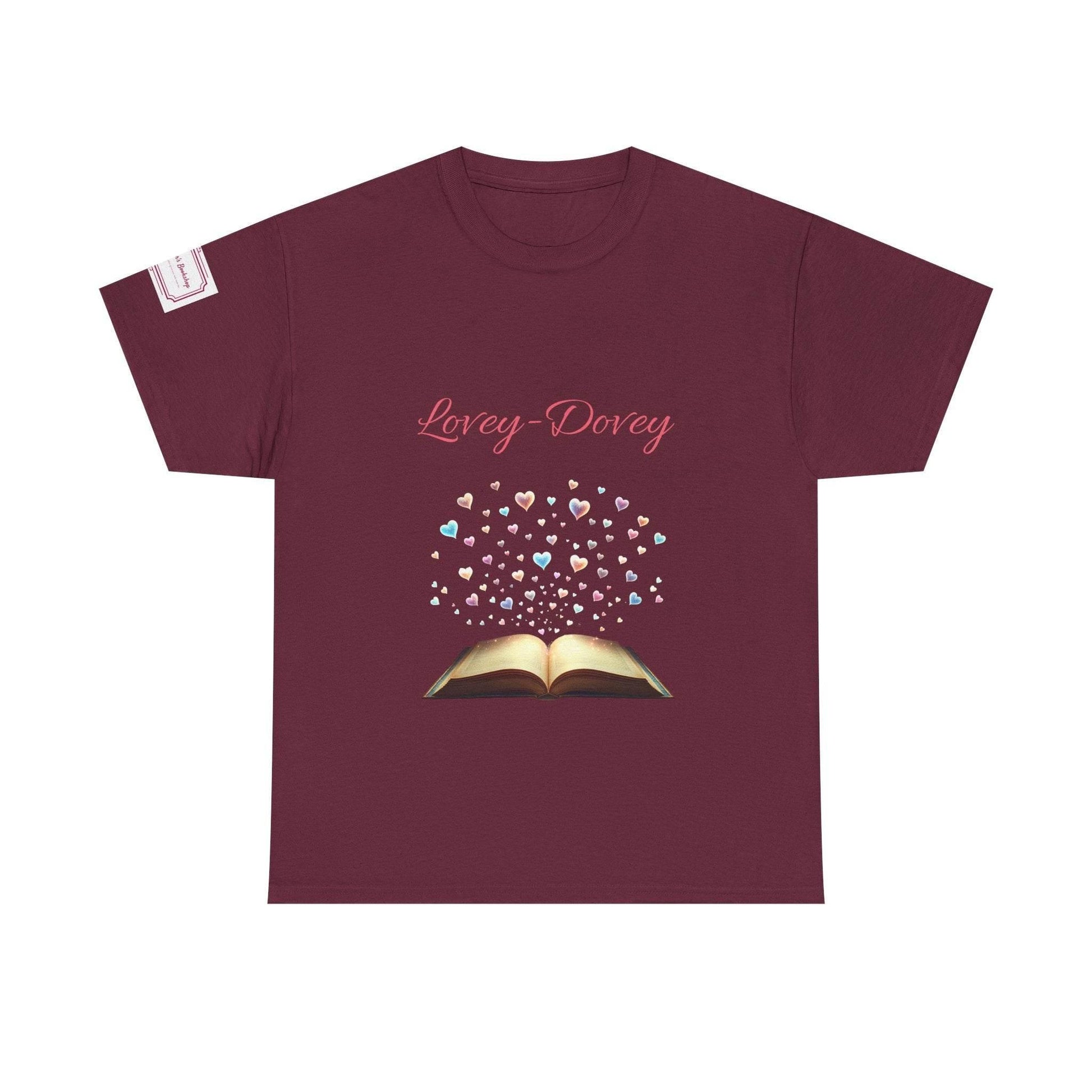 Lovey-Dovey - Graphic Unisex Heavy Cotton Tee - The Dreamer's Bookshop.