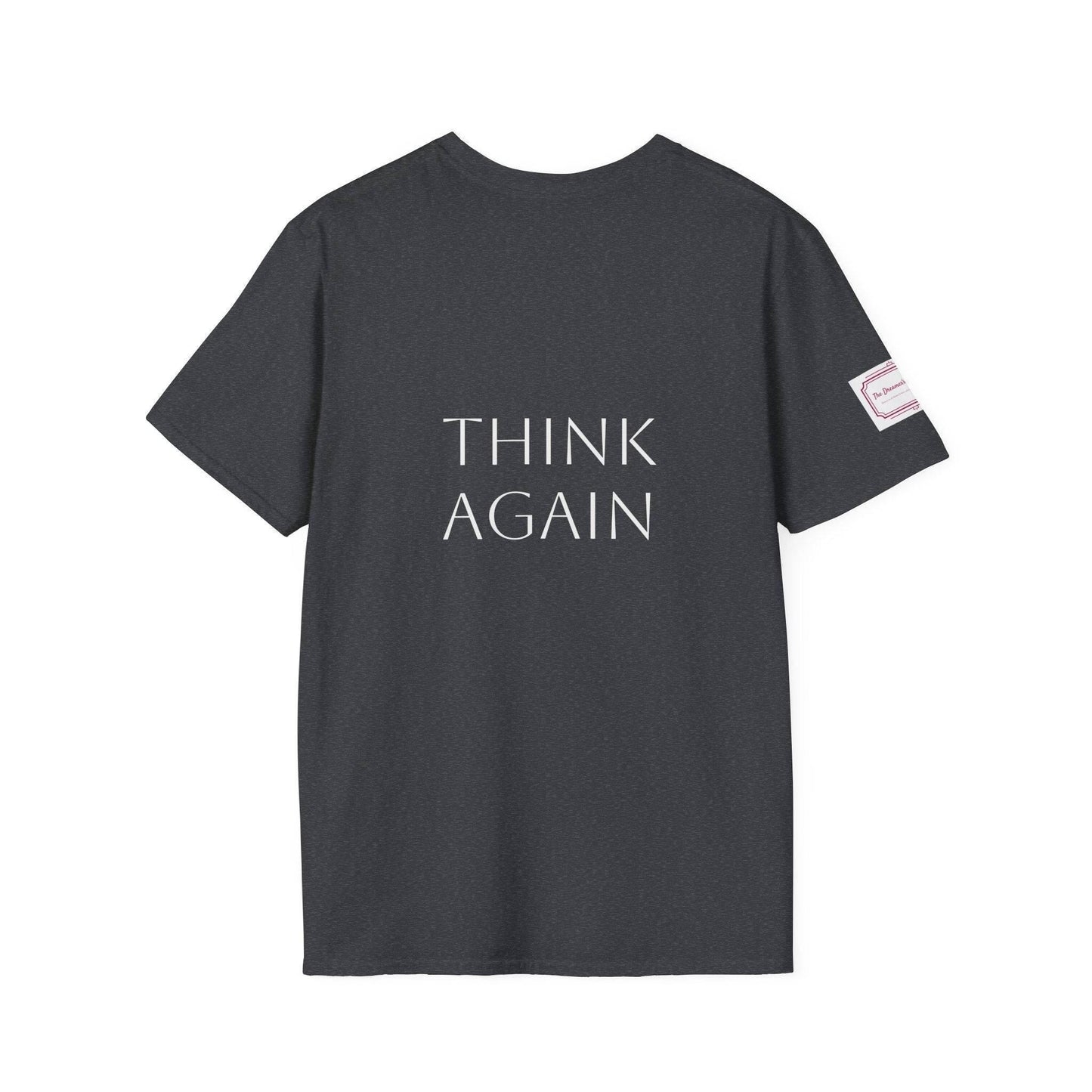 Inspirational Unisex Softstyle T-Shirt - 'Think Again' Motivational Design - The Dreamer's Bookshop.