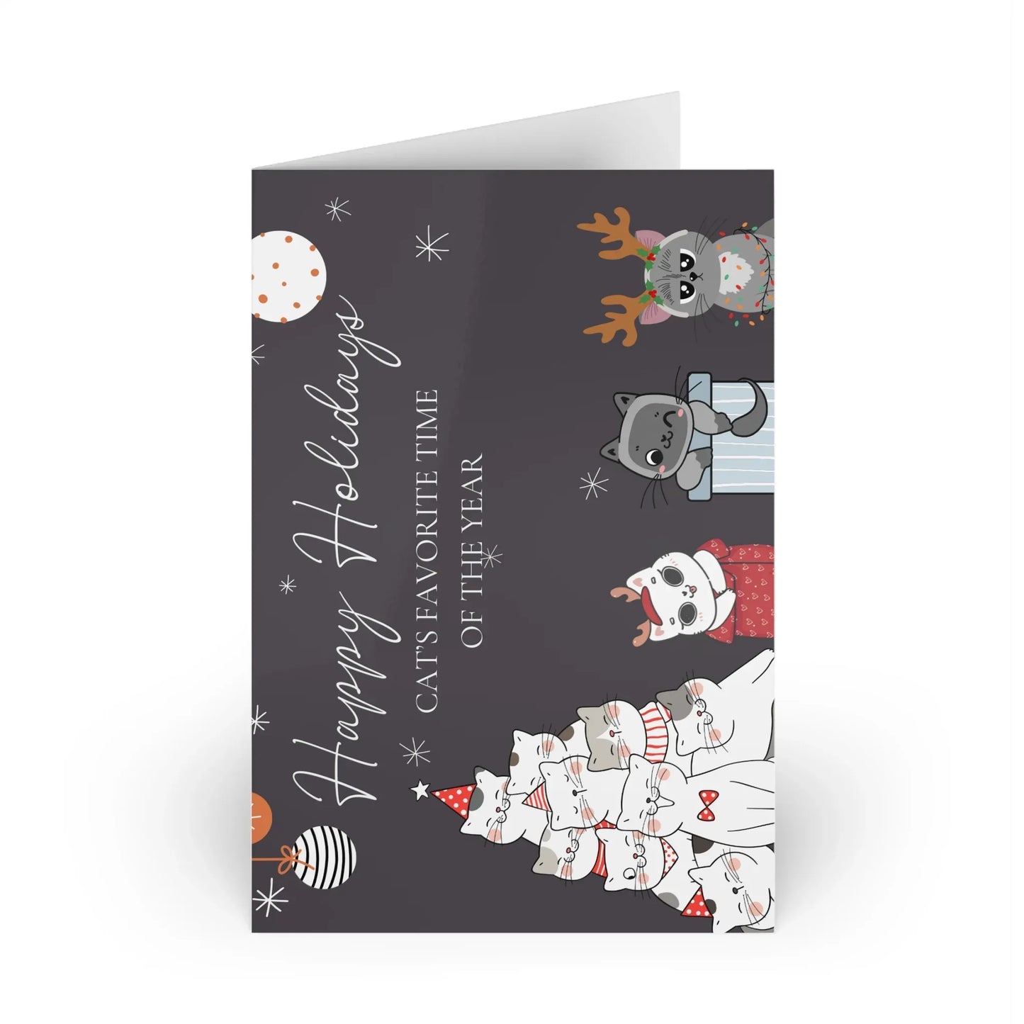 The Dreamer's Bookshop "Cat's Grey XMas" Cute Christmas Cards - The Dreamer's Bookshop.