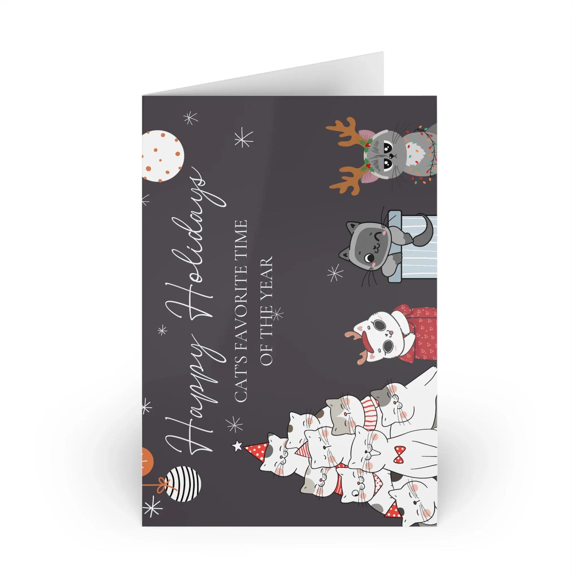 The Dreamer's Bookshop "Cat's Grey XMas" Cute Christmas Cards - The Dreamer's Bookshop.