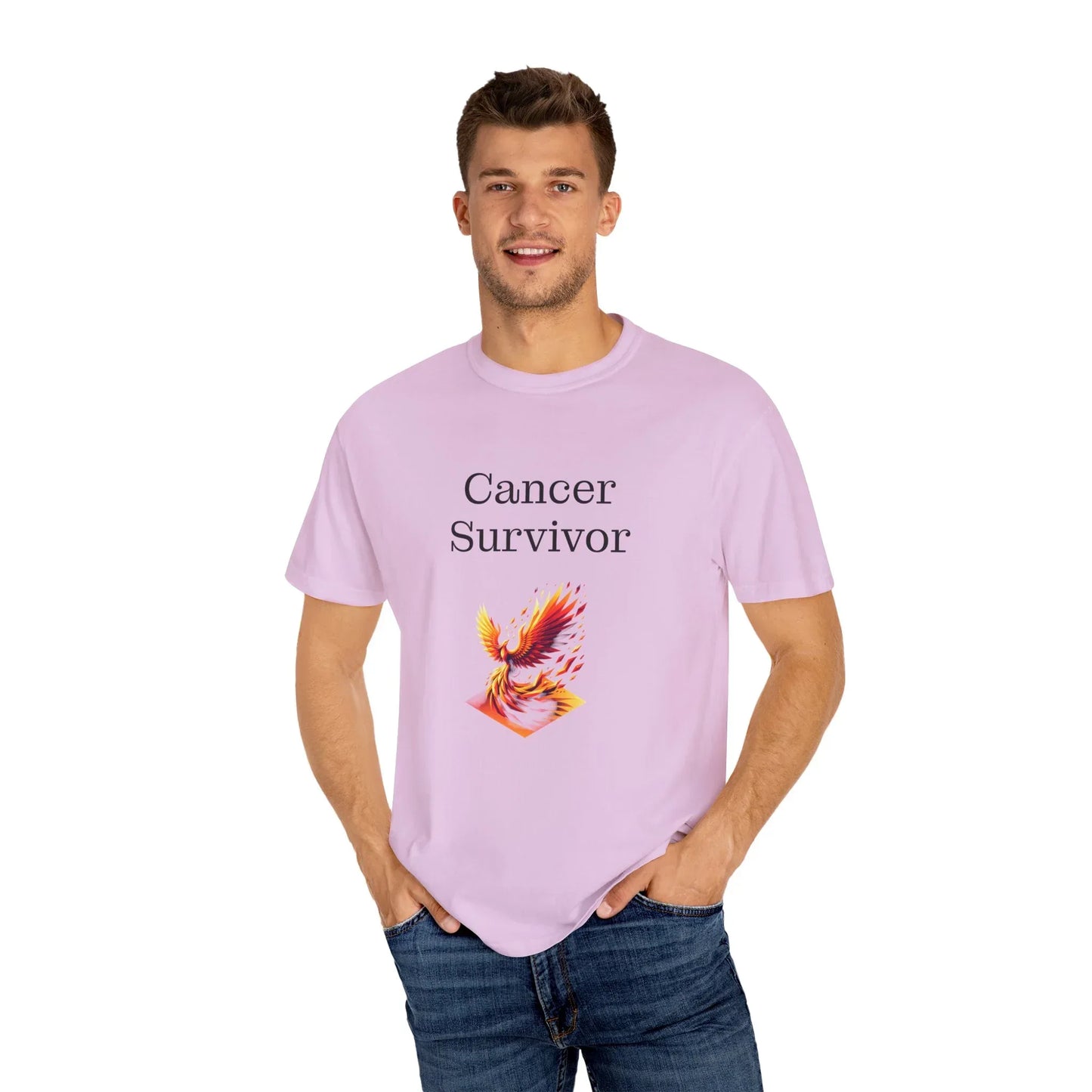 Cancer Survivor Unisex Garment-Dyed T-shirt - Inspirational Motivational Tee - The Dreamer's Bookshop.