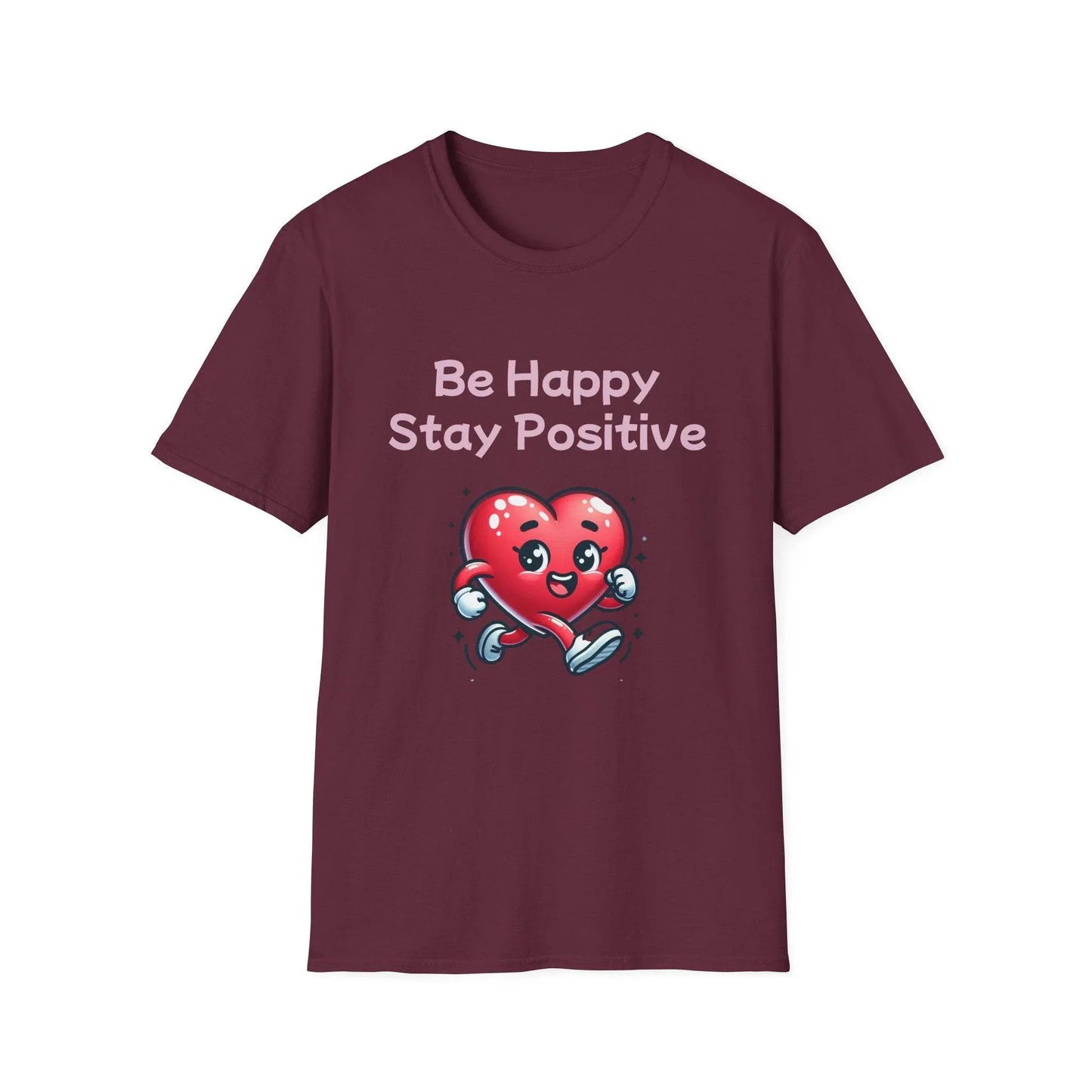 Be Happy Stay Positive Graphic T-Shirt for Optimism Lovers - The Dreamer's Bookshop.