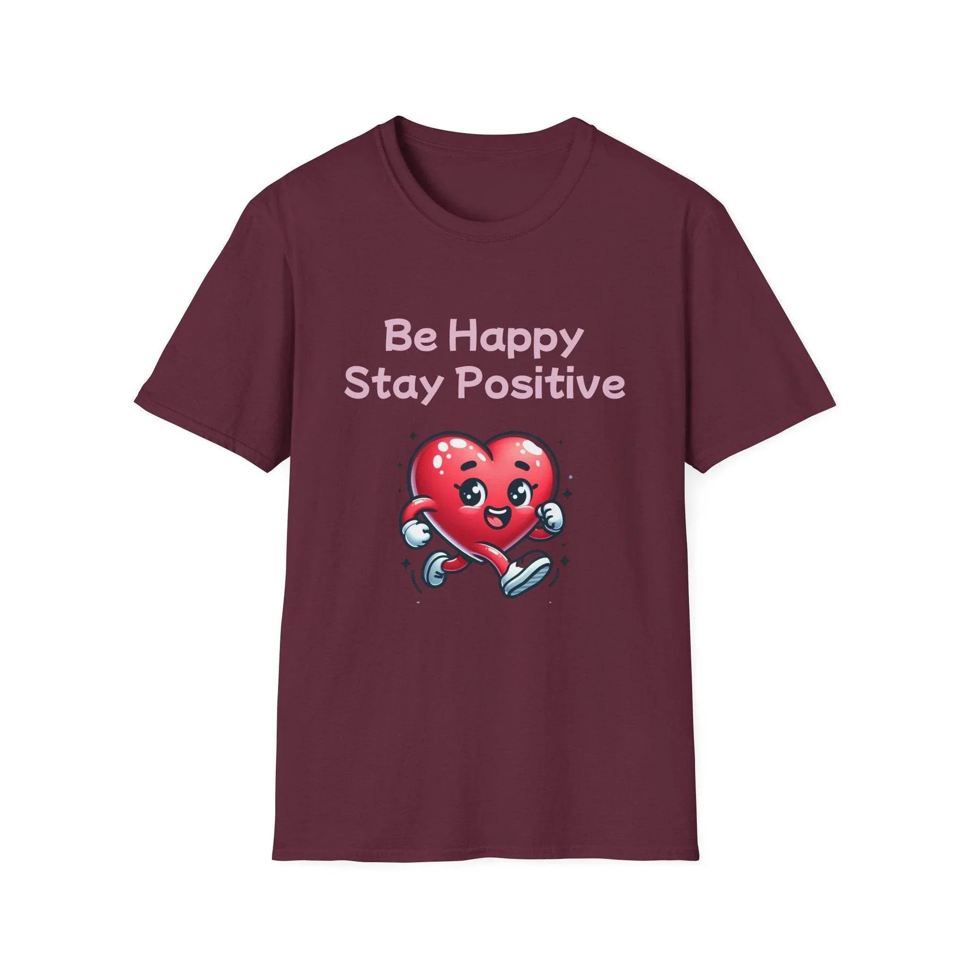 Be Happy Stay Positive Graphic T-Shirt for Optimism Lovers - The Dreamer's Bookshop.