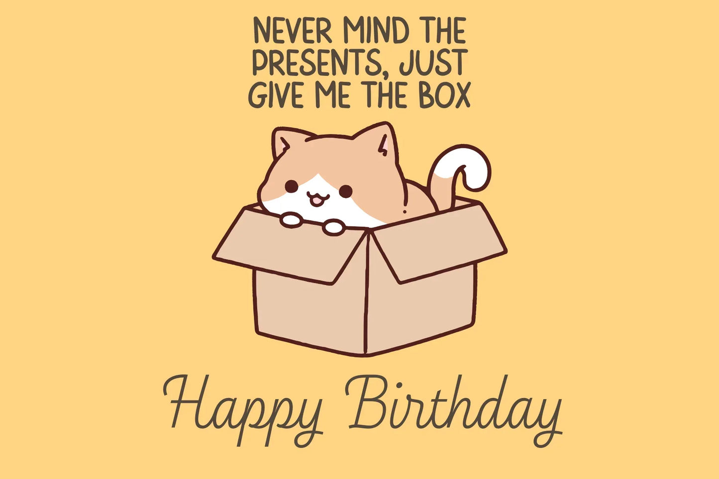 The Dreamer's Bookshop "The Box Cat" Happy Birthday Card - The Dreamer's Bookshop.