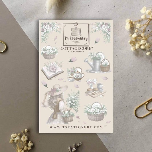 T's Stationery - Stickervel „Cottagecore” - The Dreamer's Bookshop.