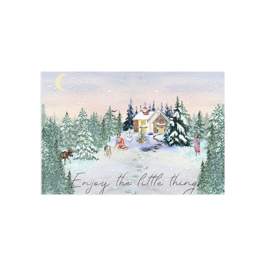The Dreamer's Bookshop "Winter Cottage" Enjoy the Little Things Card - The Dreamer's Bookshop.