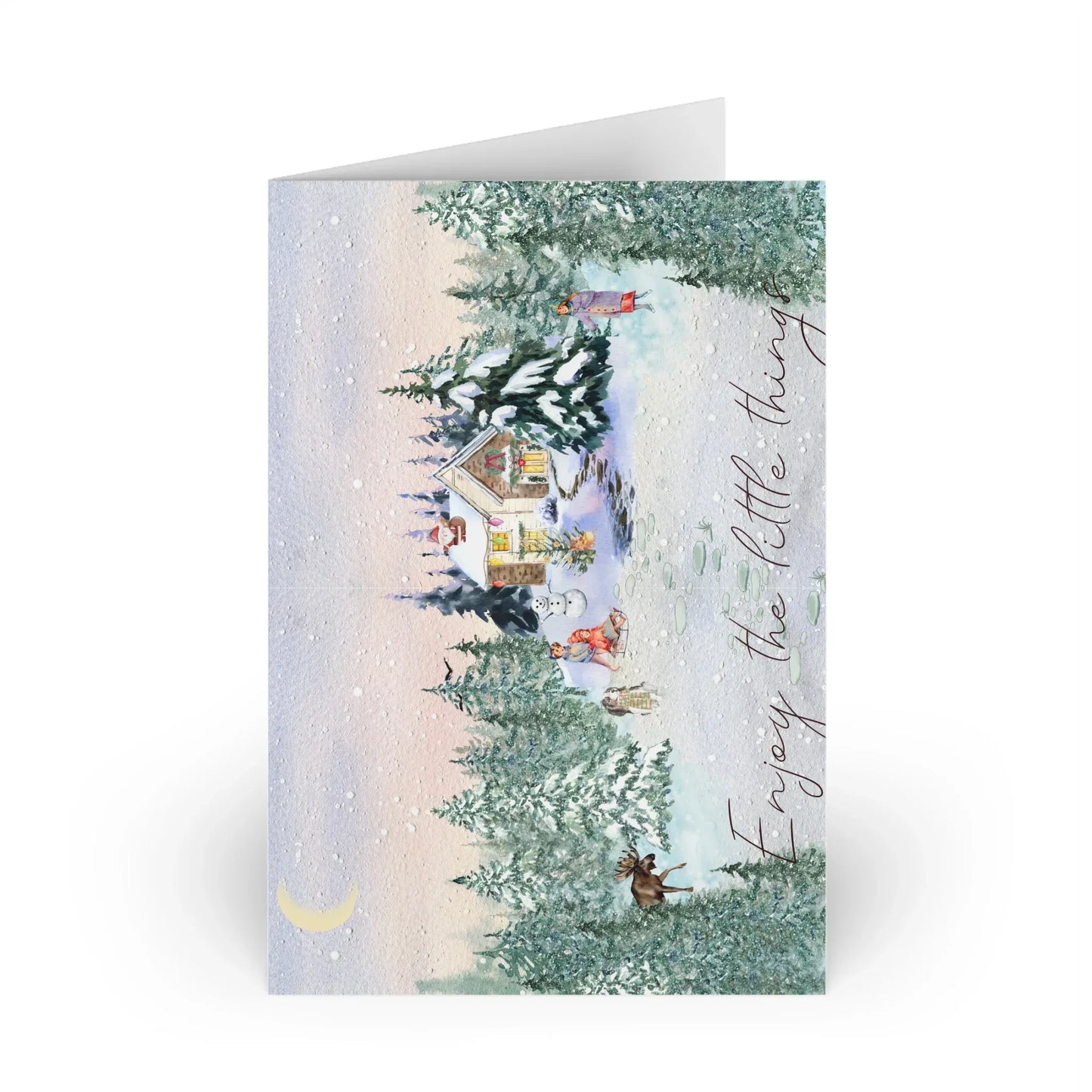 The Dreamer's Bookshop "Winter Cottage" Enjoy the Little Things Card - The Dreamer's Bookshop.