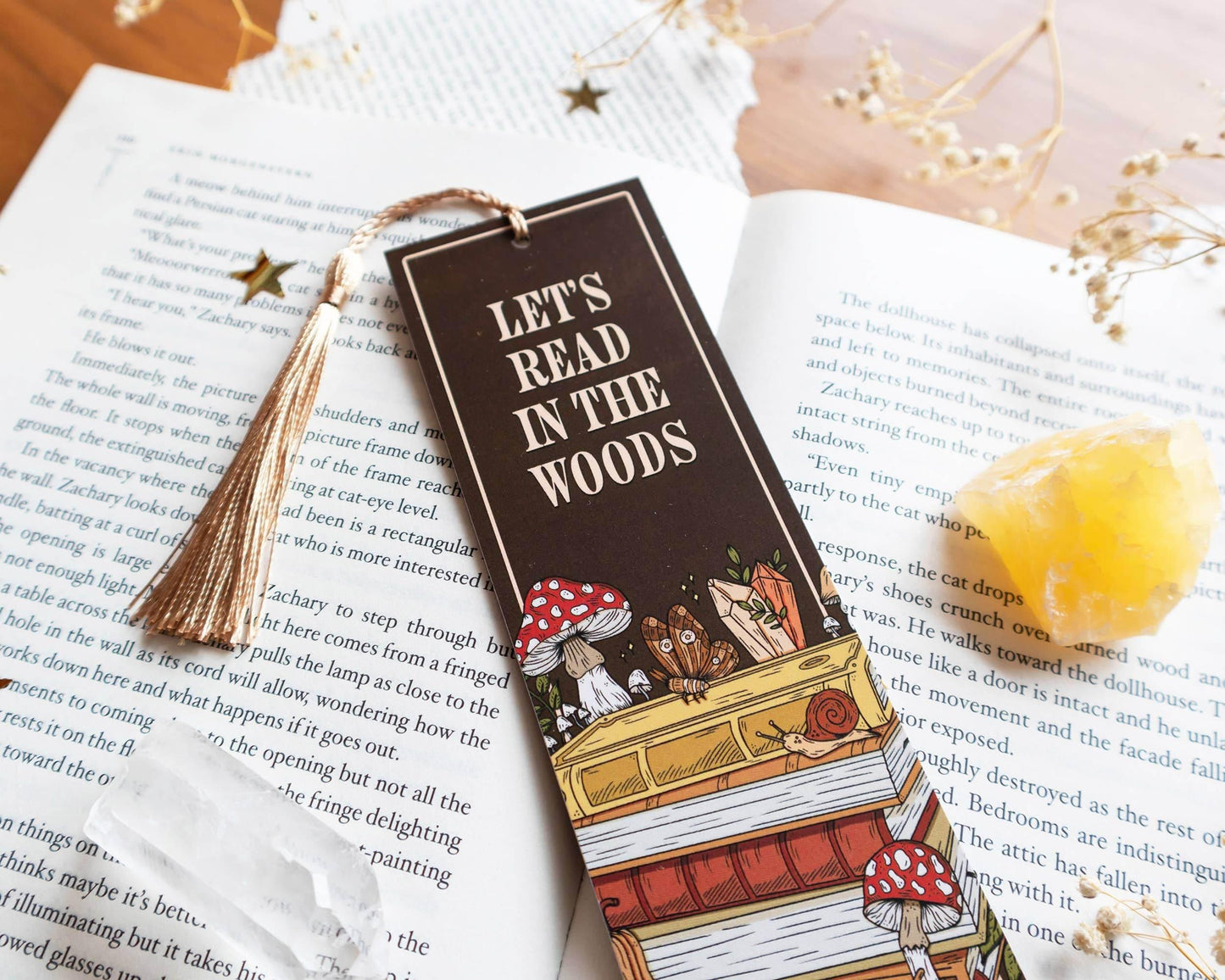 Basically Britt - Woodland Bookmark - Forest Toadstool Nature Butterfly Books - The Dreamer's Bookshop.