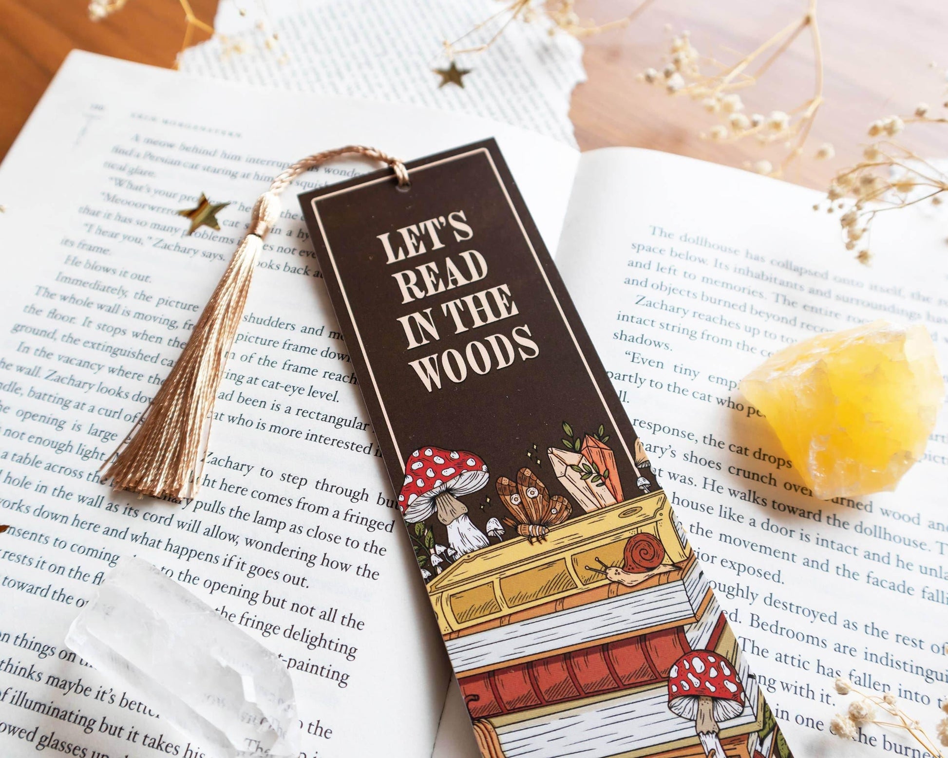 Basically Britt - Woodland Bookmark - Forest Toadstool Nature Butterfly Books - The Dreamer's Bookshop.