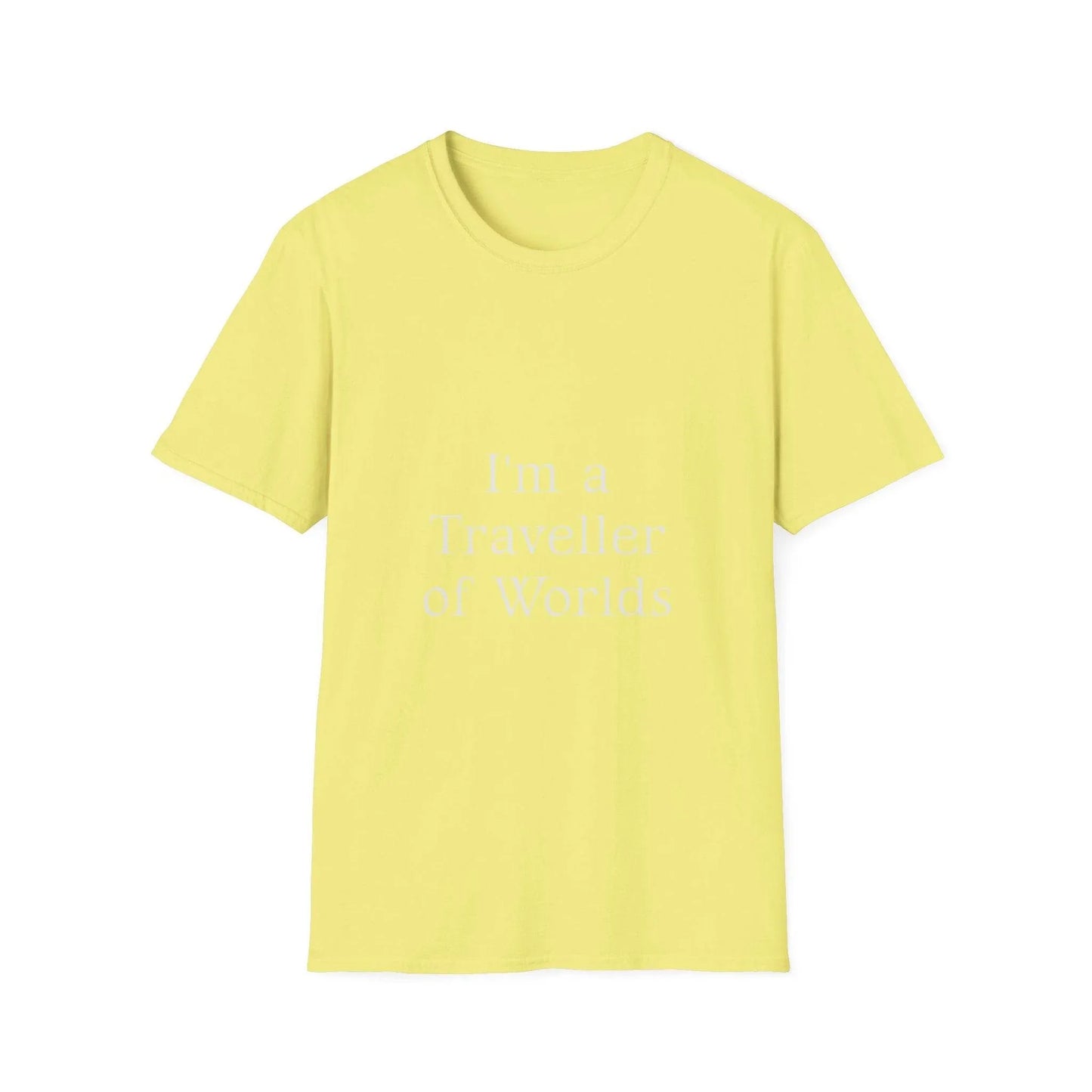 Unisex Softstyle T-Shirt - 'I'm a Traveller of Worlds' & 'Books Take Me Places Far & Beyond' - The Dreamer's Bookshop.