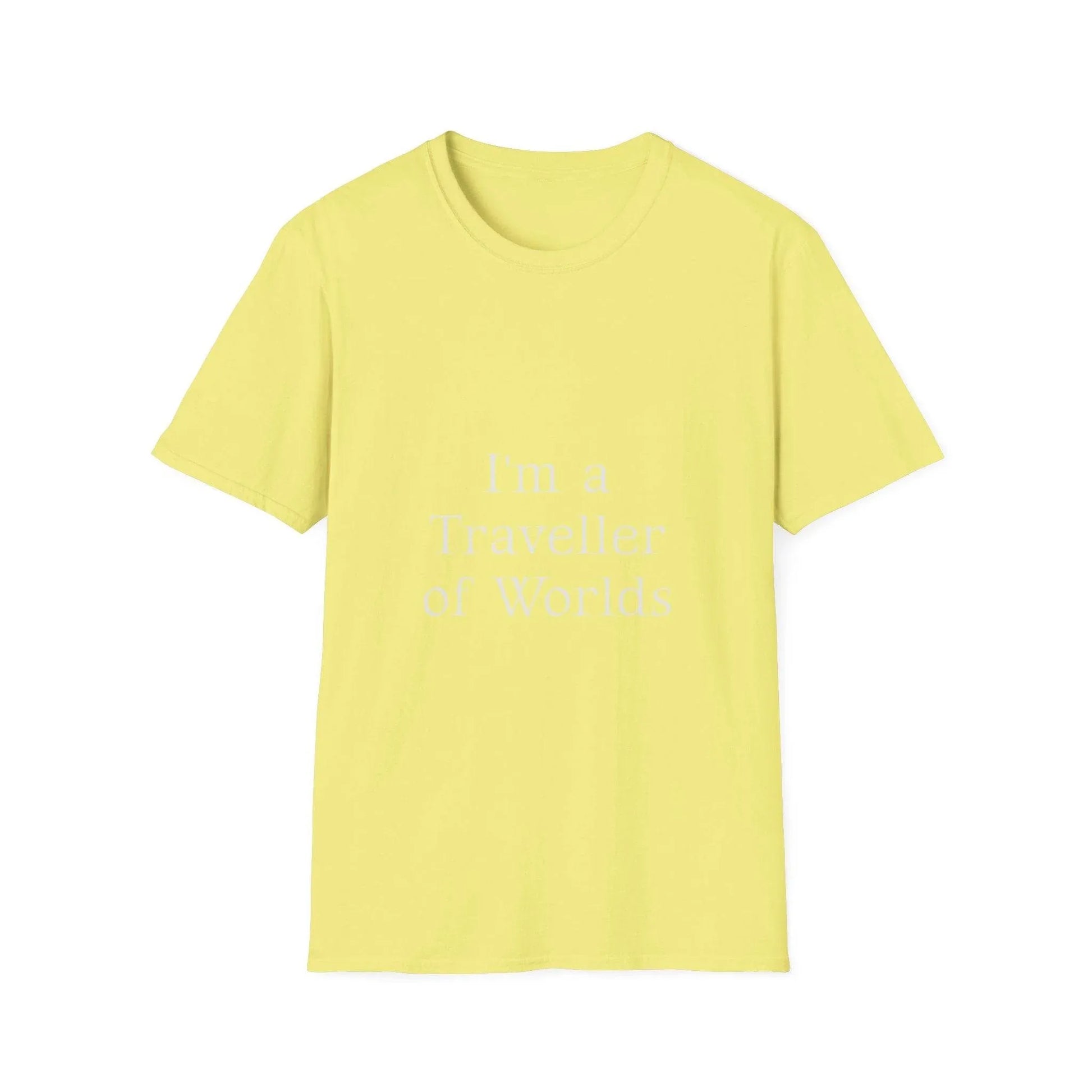 Unisex Softstyle T-Shirt - 'I'm a Traveller of Worlds' & 'Books Take Me Places Far & Beyond' - The Dreamer's Bookshop.