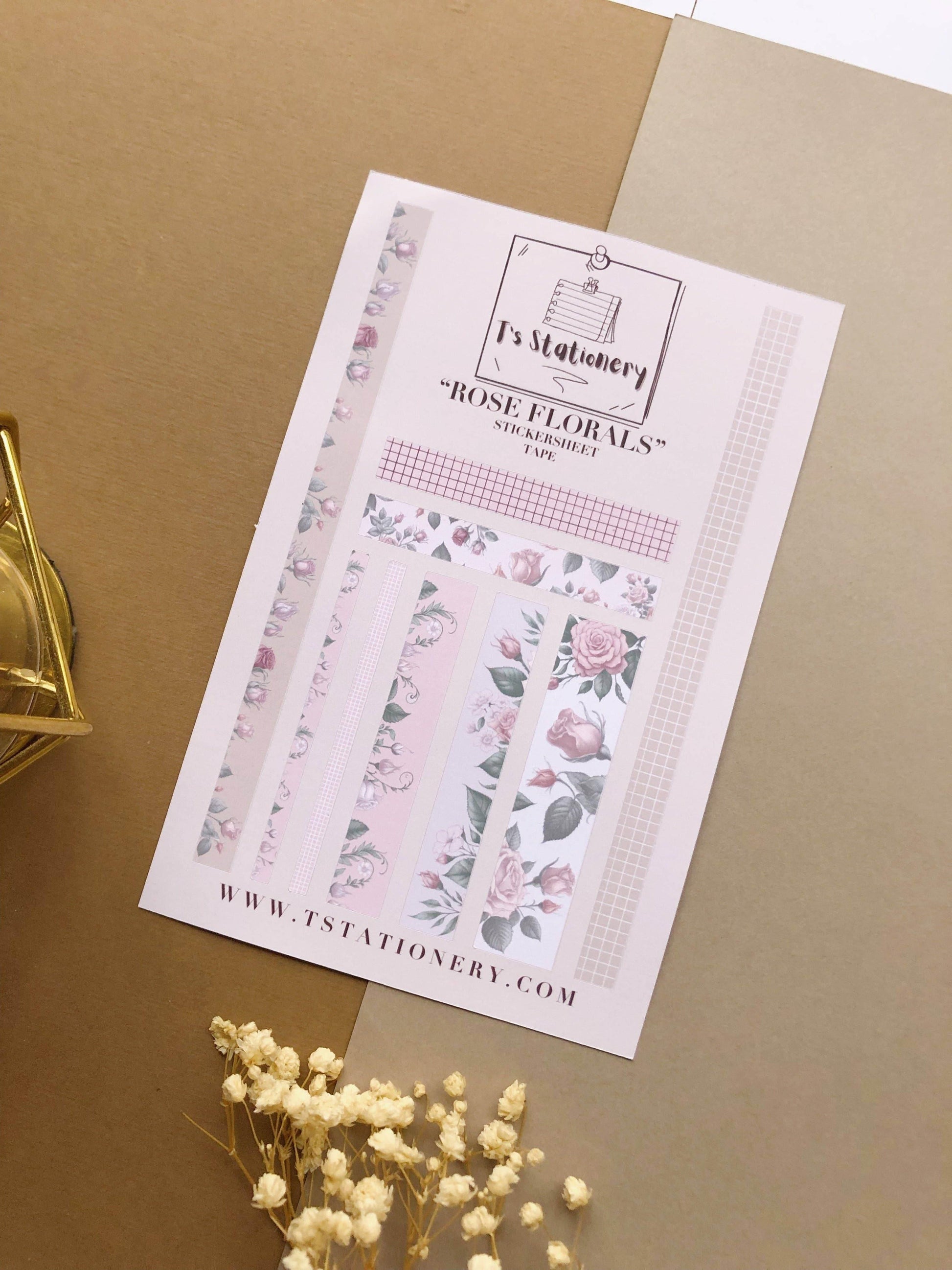 T's Stationery - Stickerveltape „Rose Floral” Washi - The Dreamer's Bookshop.