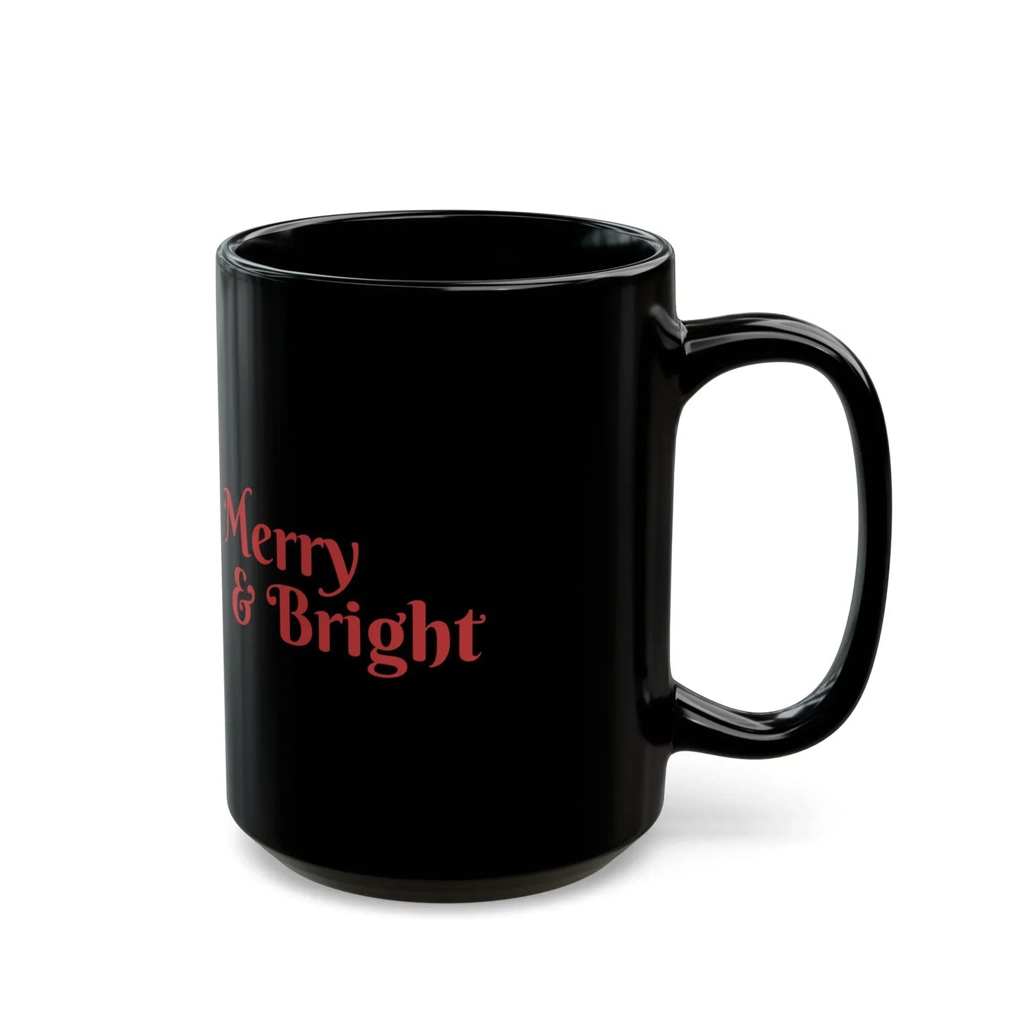 Merry & Bright Black Mug - Book lover's Christmas - 11oz & 15oz Options - The Dreamer's Bookshop.