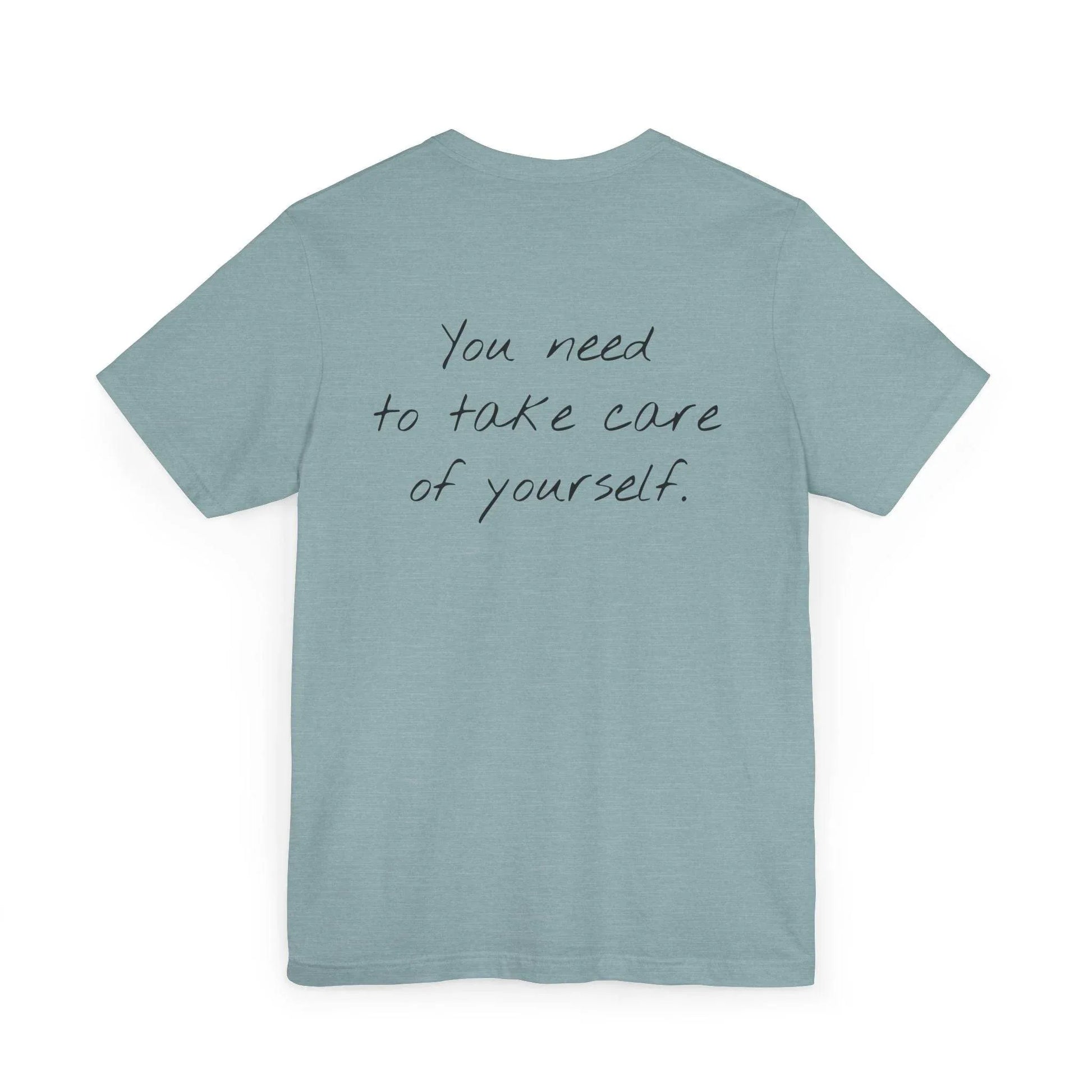 Unisex Jersey T-Shirt - 'Take Care' Inspirational - The Dreamer's Bookshop.