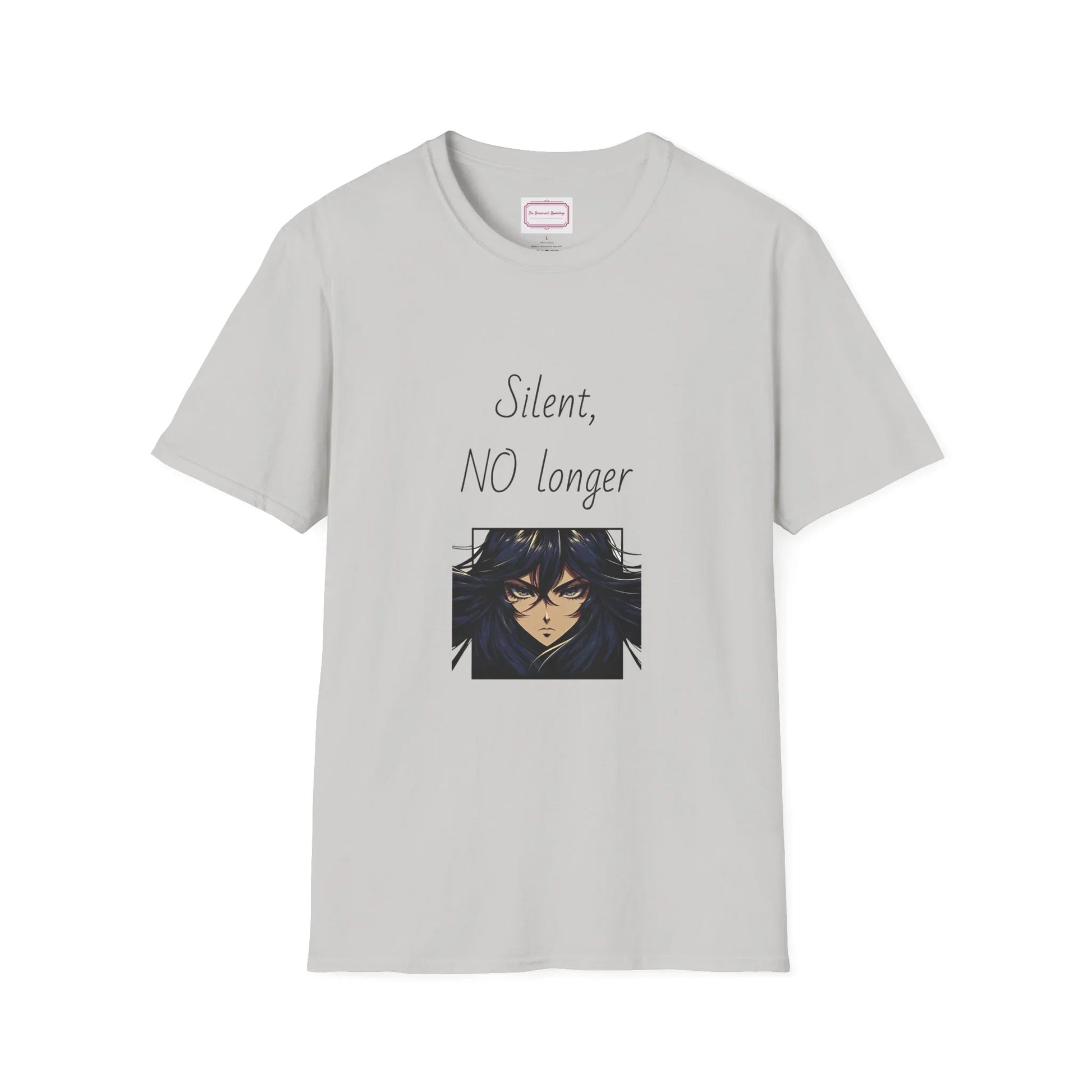 Inspirational Unisex Softstyle T-Shirt - "Silent, NO longer" - The Dreamer's Bookshop.