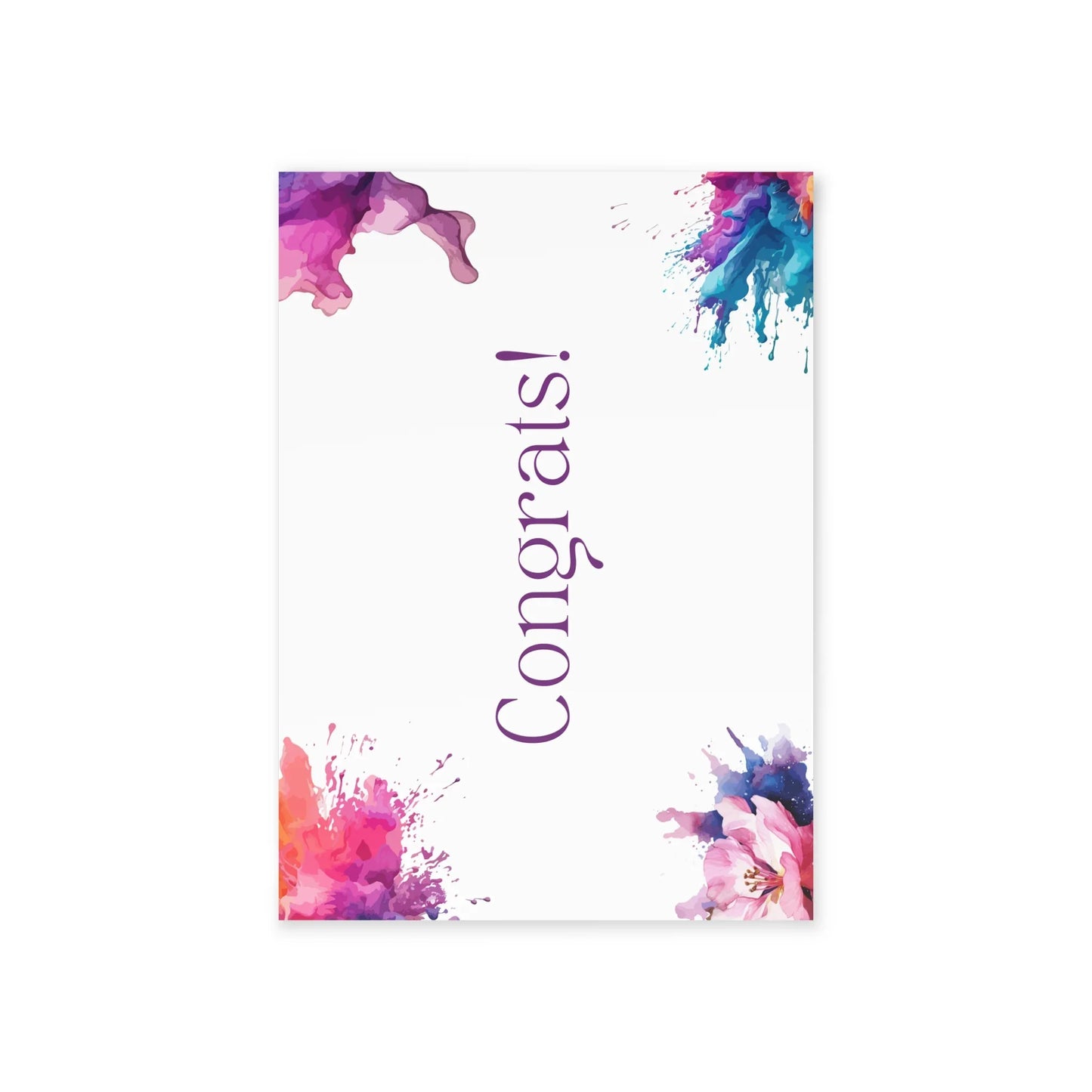 Watercolor Art Exclamation Card "Congrats" Print - The Dreamer's Bookshop.