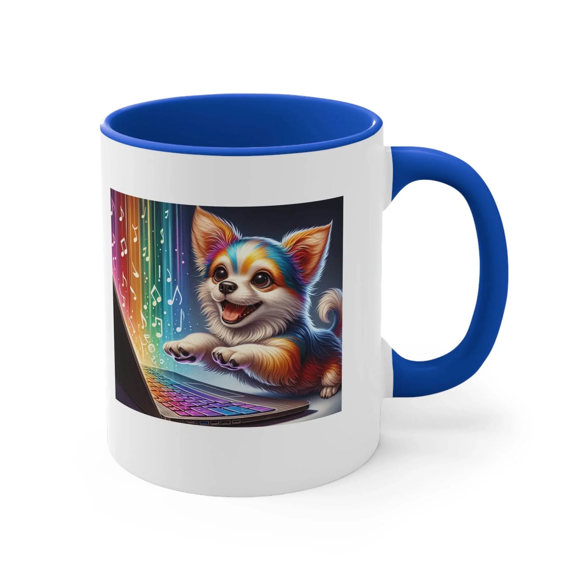 Funny Colorful Accent Mug - 11oz Dog Writer Coffee Cup - The Dreamer's Bookshop.