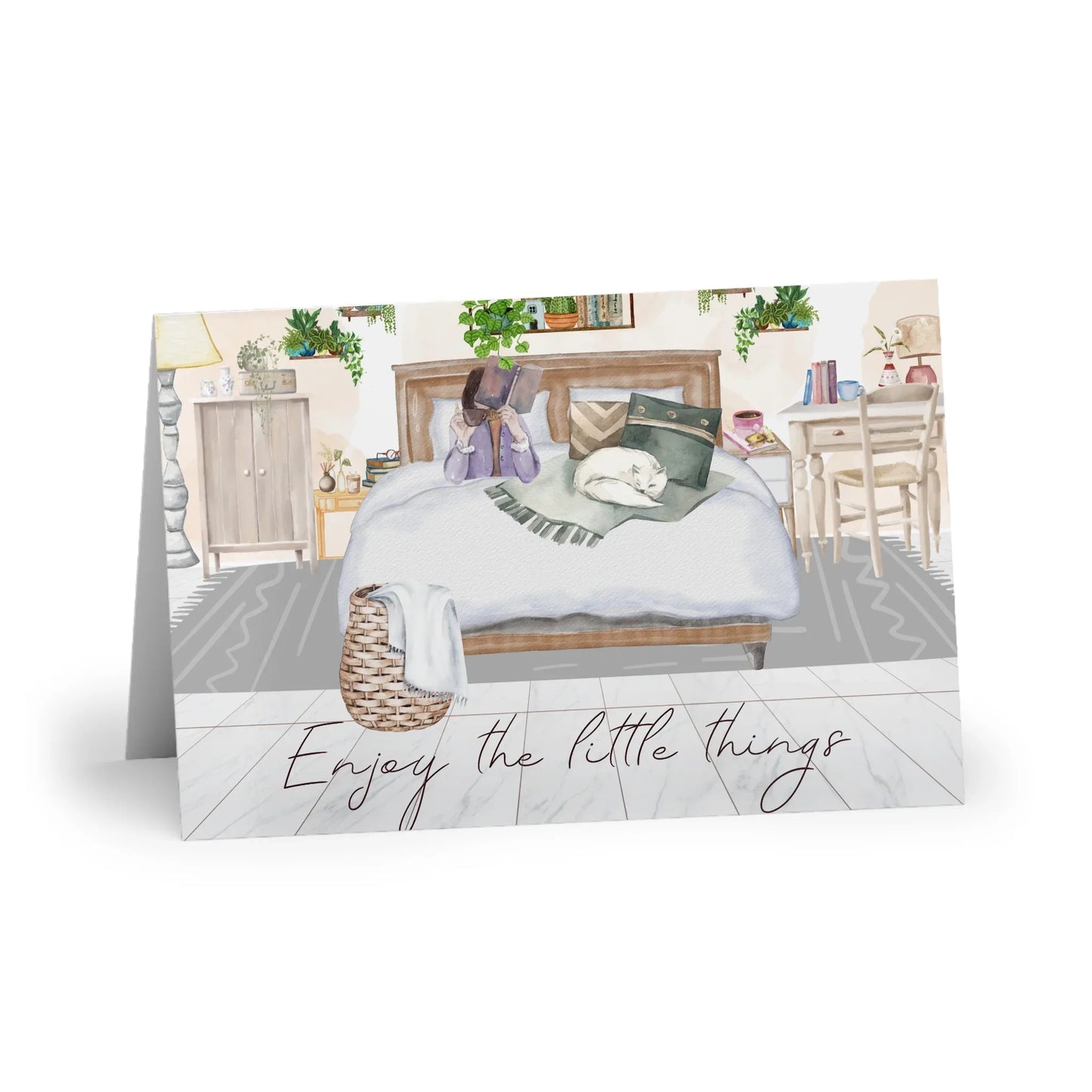 The Dreamer's Bookshop "Bedroom" Enjoy the Little Things Card - The Dreamer's Bookshop.
