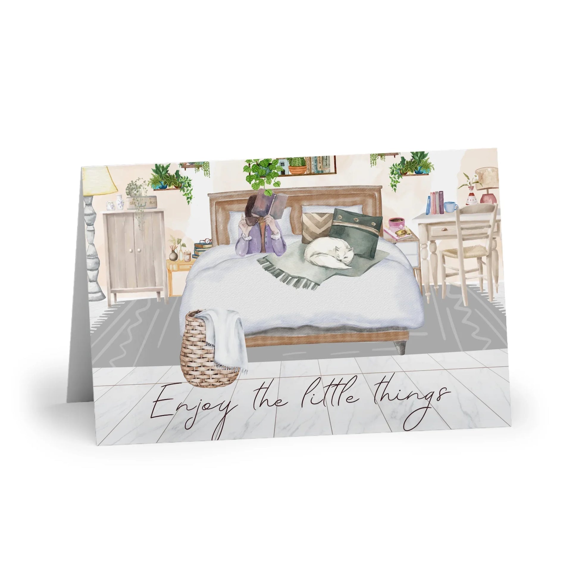 The Dreamer's Bookshop "Bedroom" Enjoy the Little Things Card - The Dreamer's Bookshop.