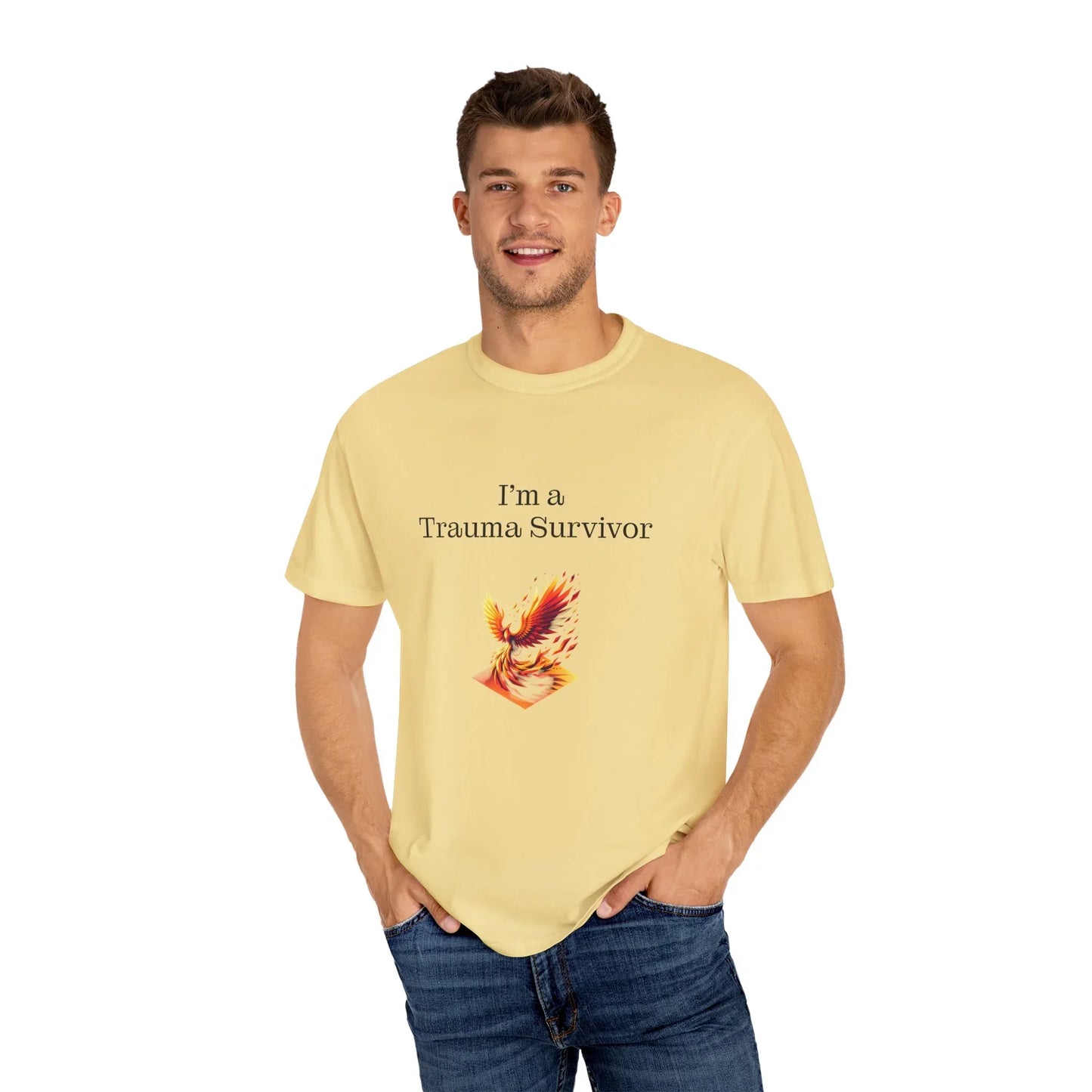 Trauma Survivor Unisex Garment-Dyed T-Shirt - Empowering Supportive Apparel - The Dreamer's Bookshop.