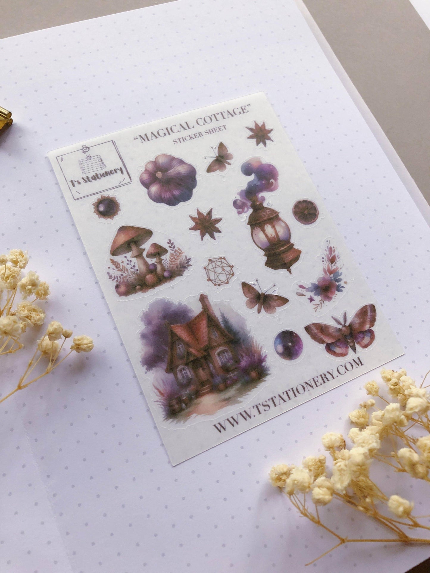 T's Stationery - Washi-stickervel „Magical Cottage” - The Dreamer's Bookshop.